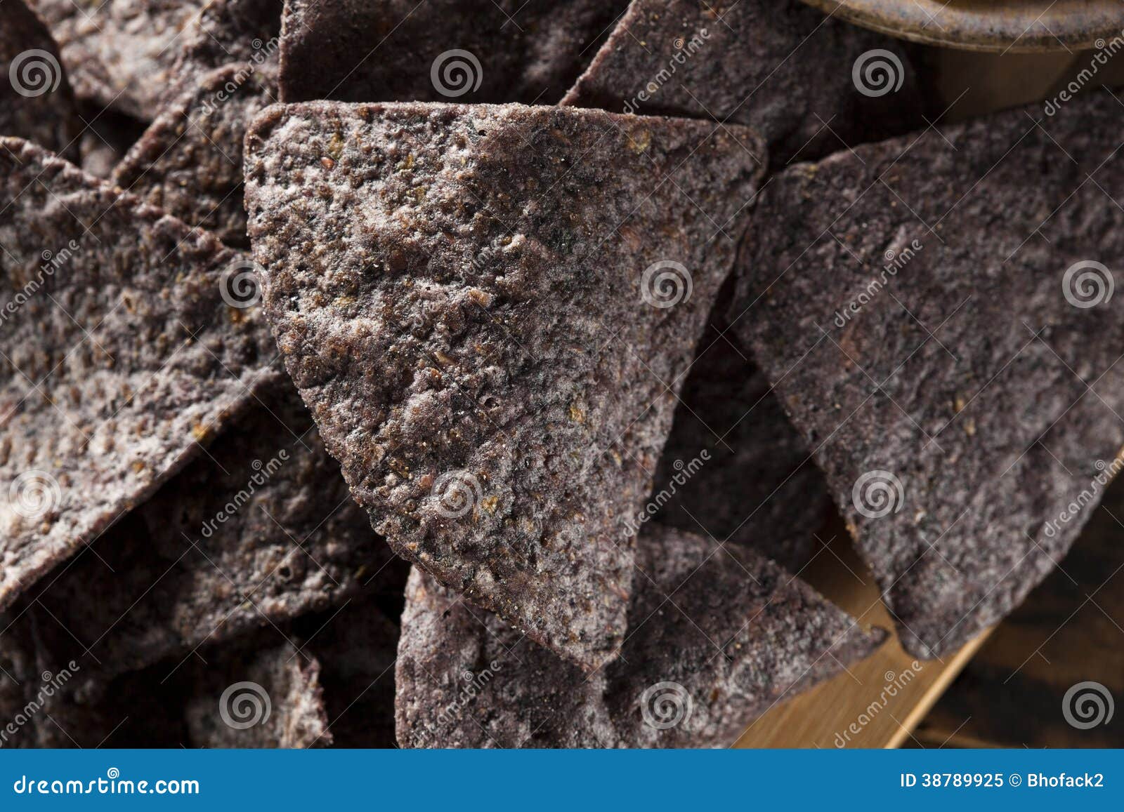 Homemade Organic Blue Corns Chips Stock Image Image of tortilla