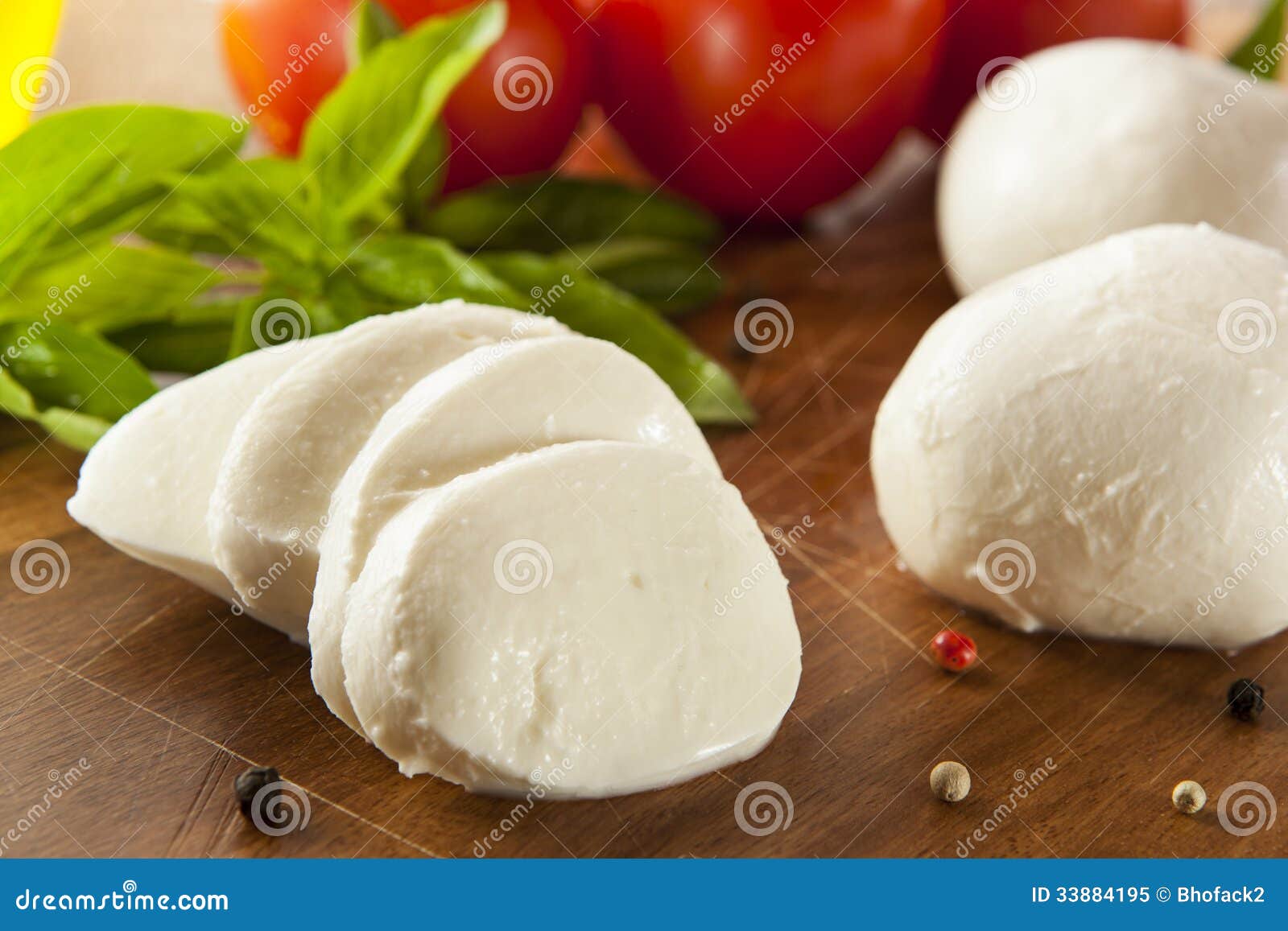 Homemade Organic Mozzarella Cheese Stock Image Image of appetizer, caprese 33884195