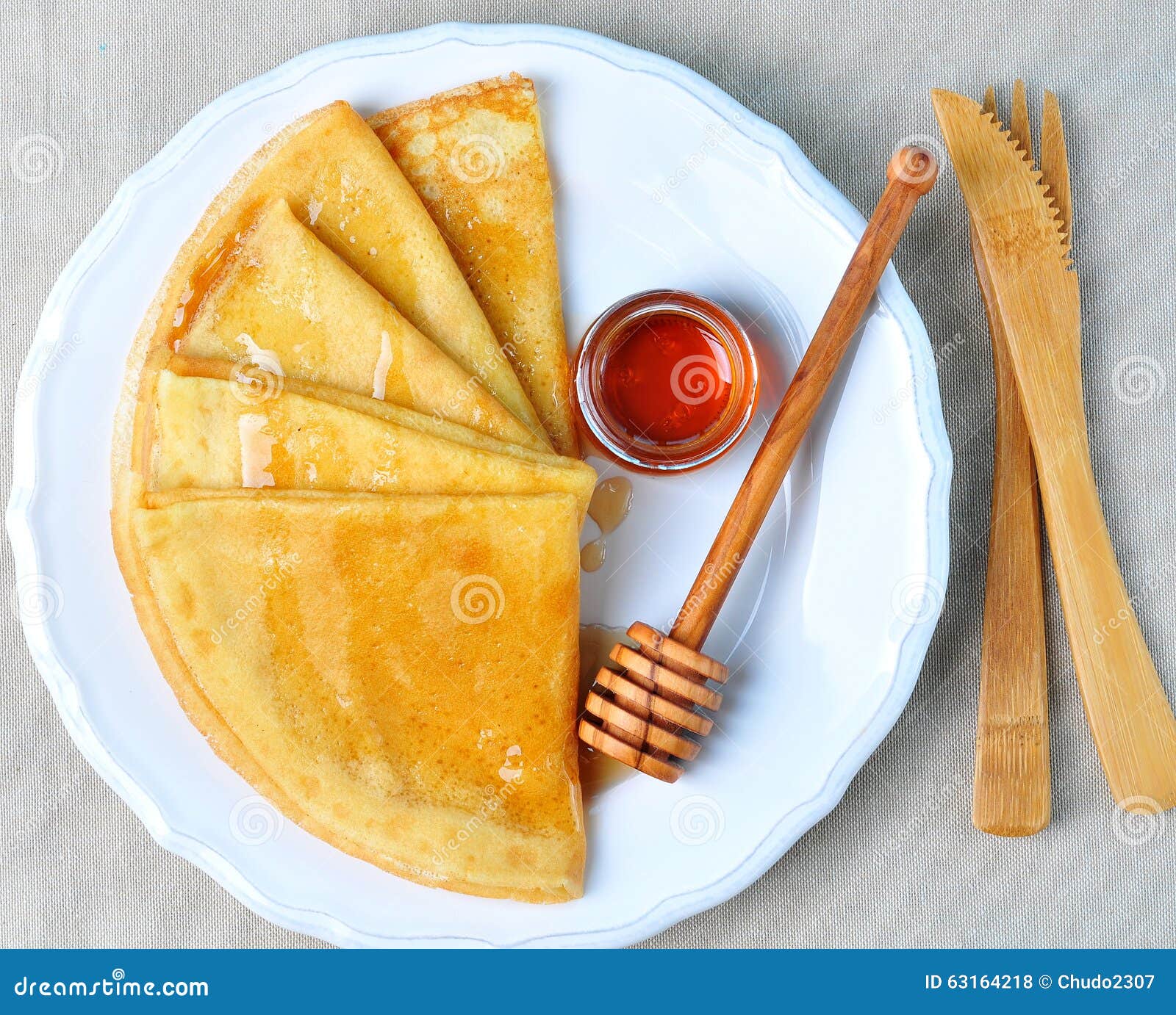 Homemade Pancakes with Maple Syrup or Honey Stock Photo Image of