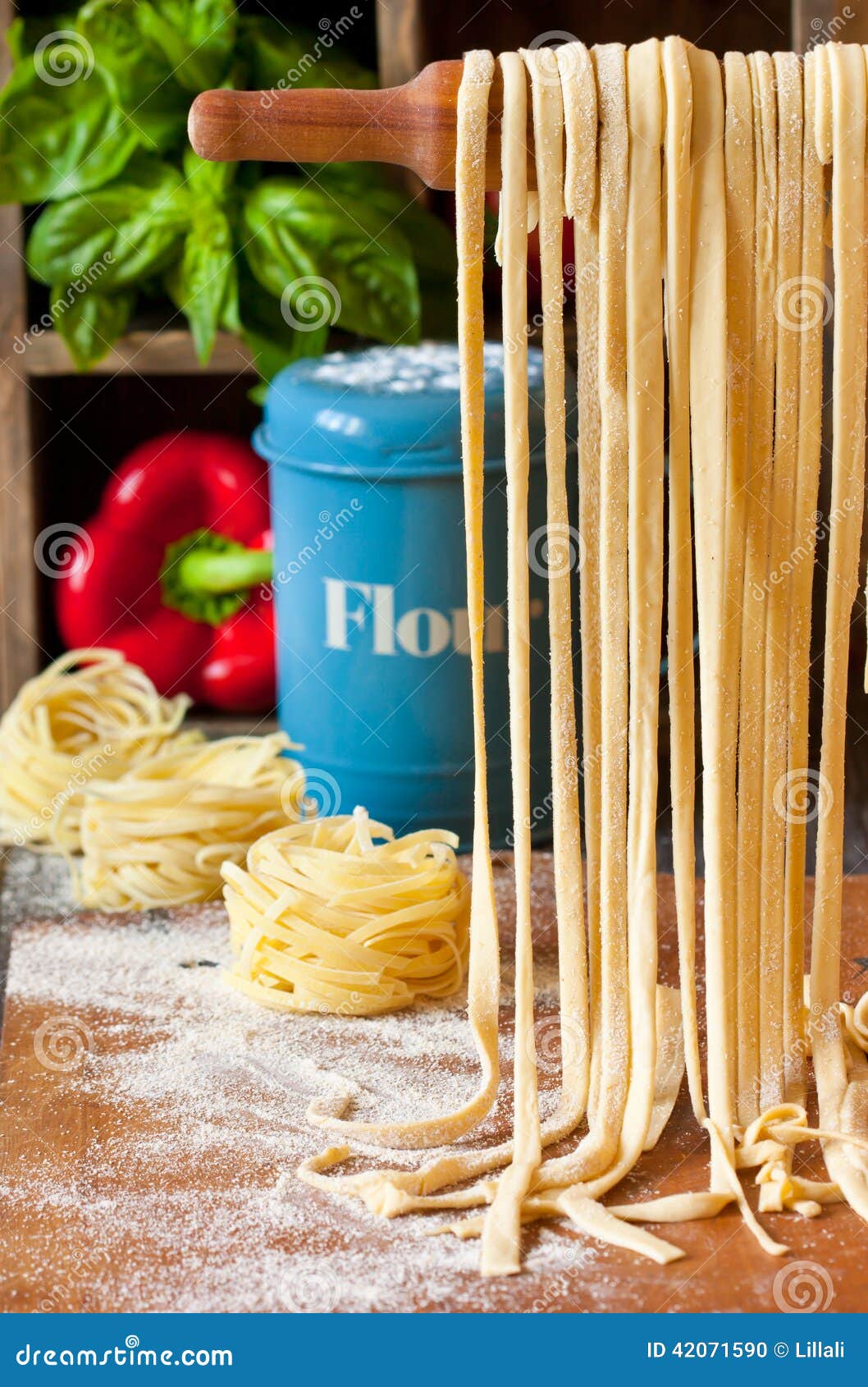 Homemade pasta. stock photo. Image of noodles, table 42071590