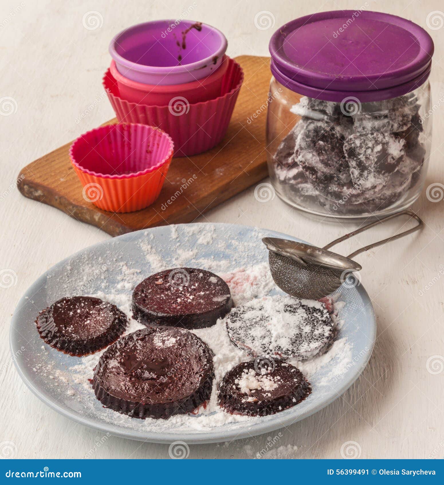 Homemade Pasta on the Plate in Sugar Powder Stock Image Image of dish