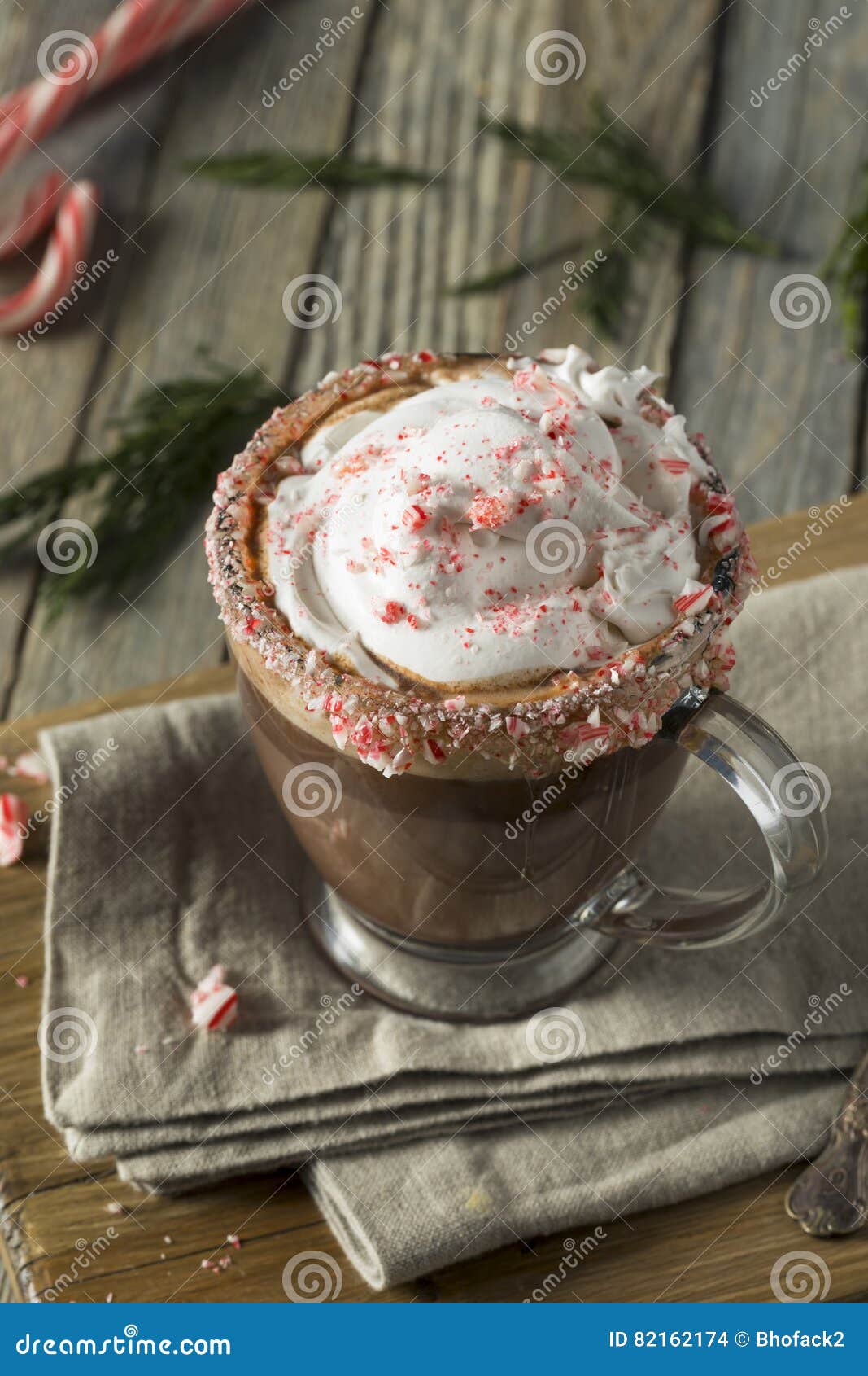 Homemade Peppermint Hot Chocolate Stock Photo Image of stick, sweet