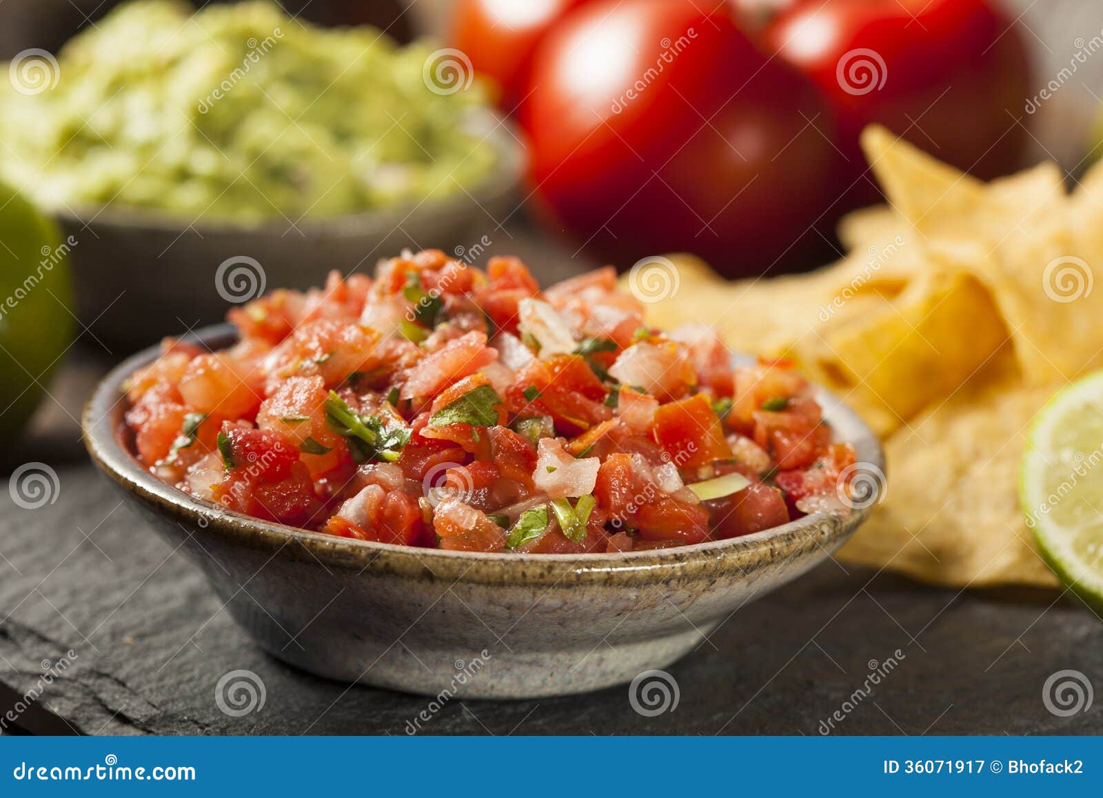 homemade pico de gallo salsa and chips