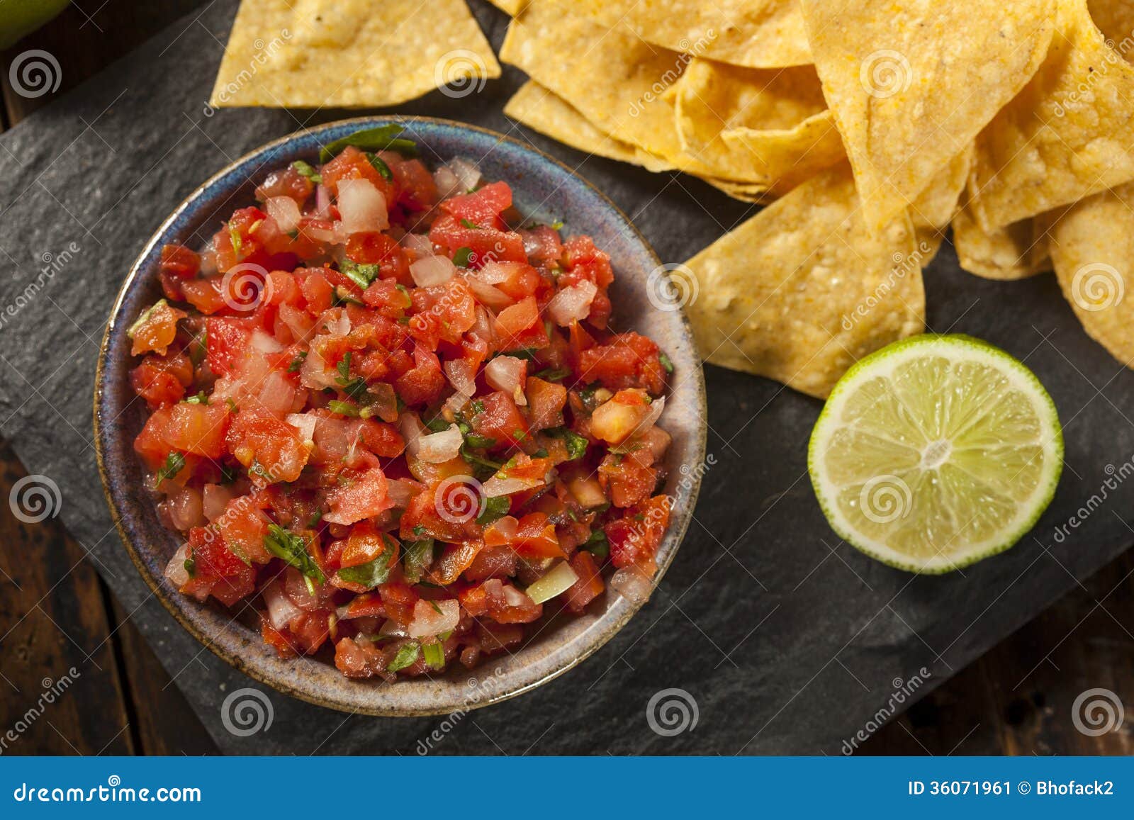 homemade pico de gallo salsa and chips