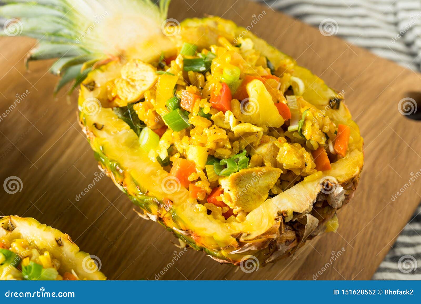 Homemade Pineapple Chicken Fried Rice Stock Photo Image of onion