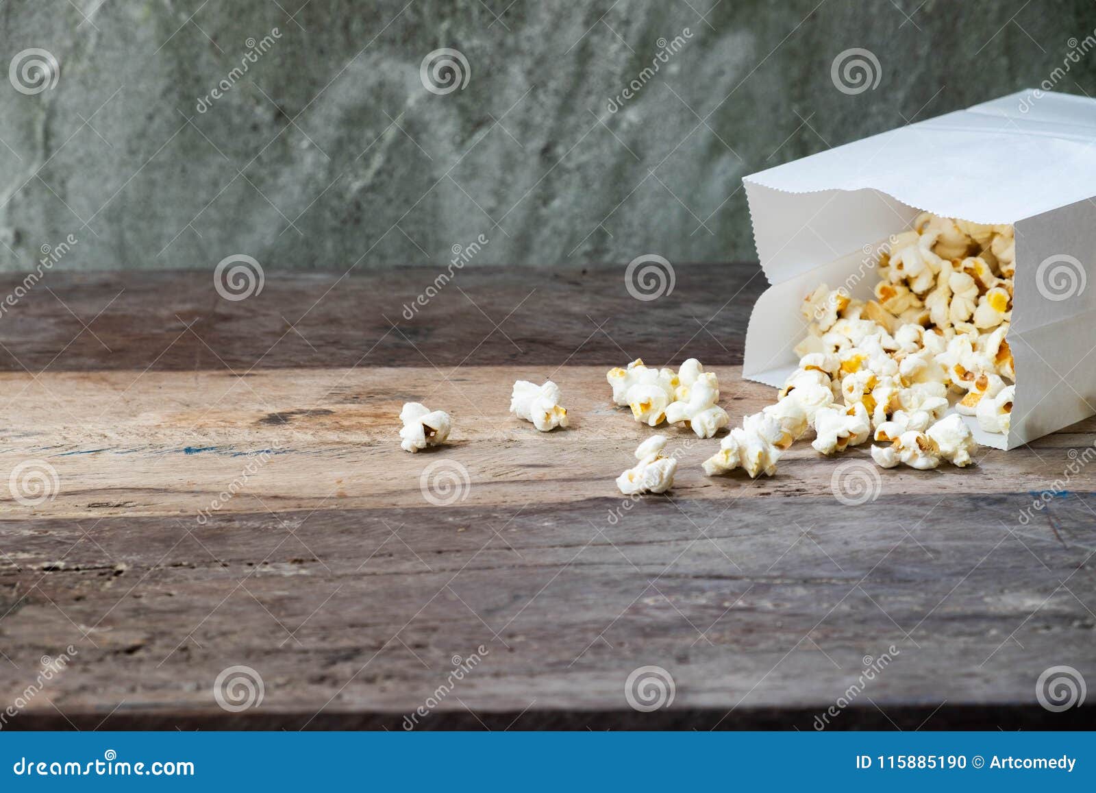 Homemade Popcorn in a Bag stock photo. Image of snack 115885190