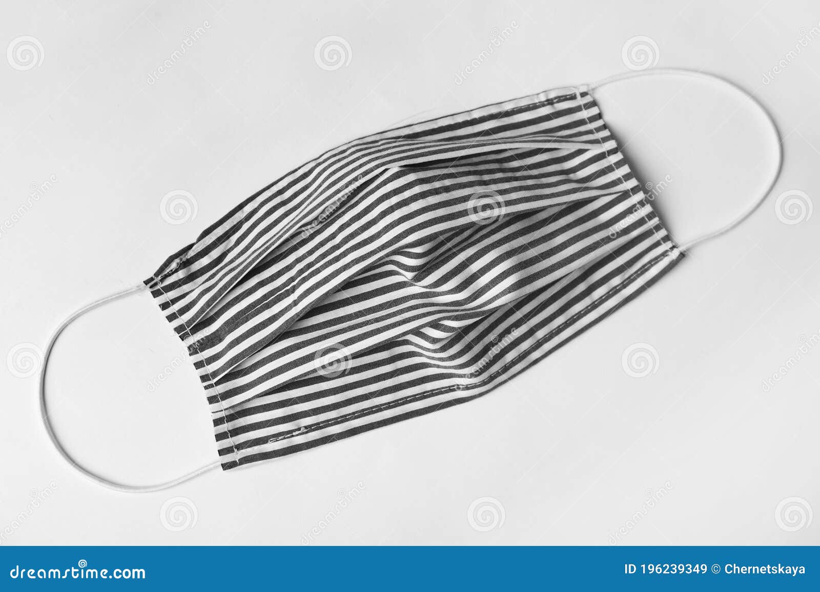 Homemade Protective Face Mask on White Background, Top View Stock Image