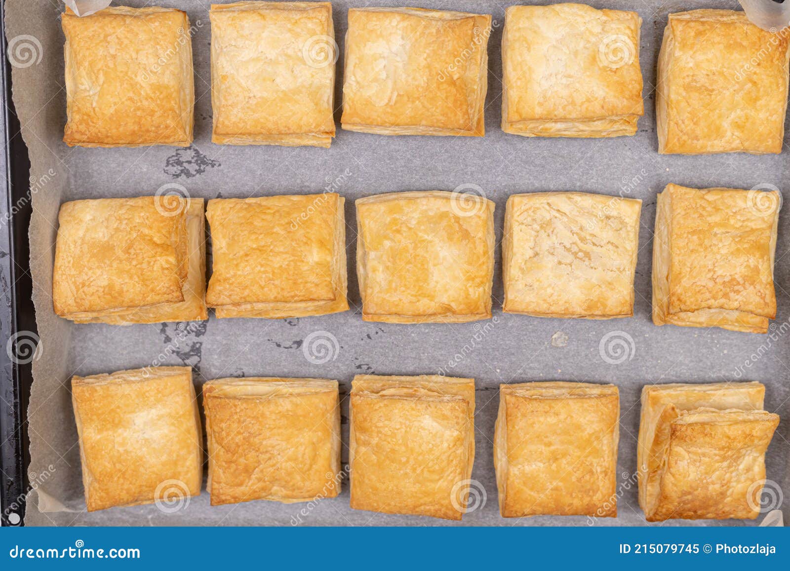 Homemade Puff Pastry in the Baking Tray Stock Image Image of table, bread 215079745