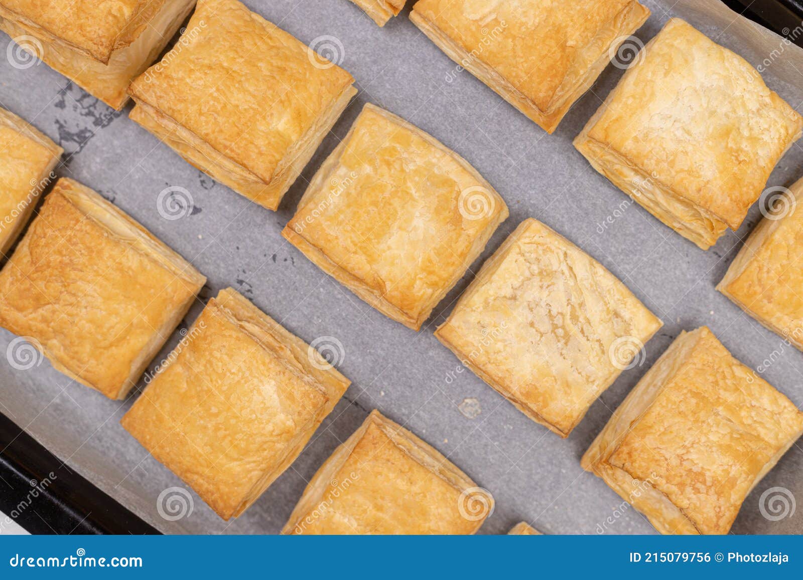 Homemade Puff Pastry in the Baking Tray Stock Photo Image of homemade, cake 215079756