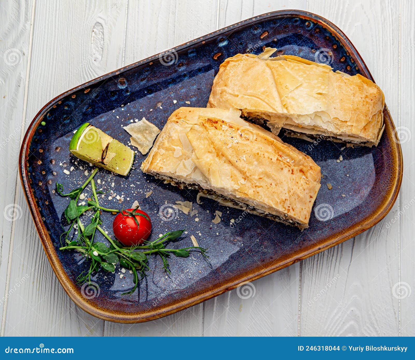 Homemade Puff Pastry Pie With Spinach And Cheese Stock Photography