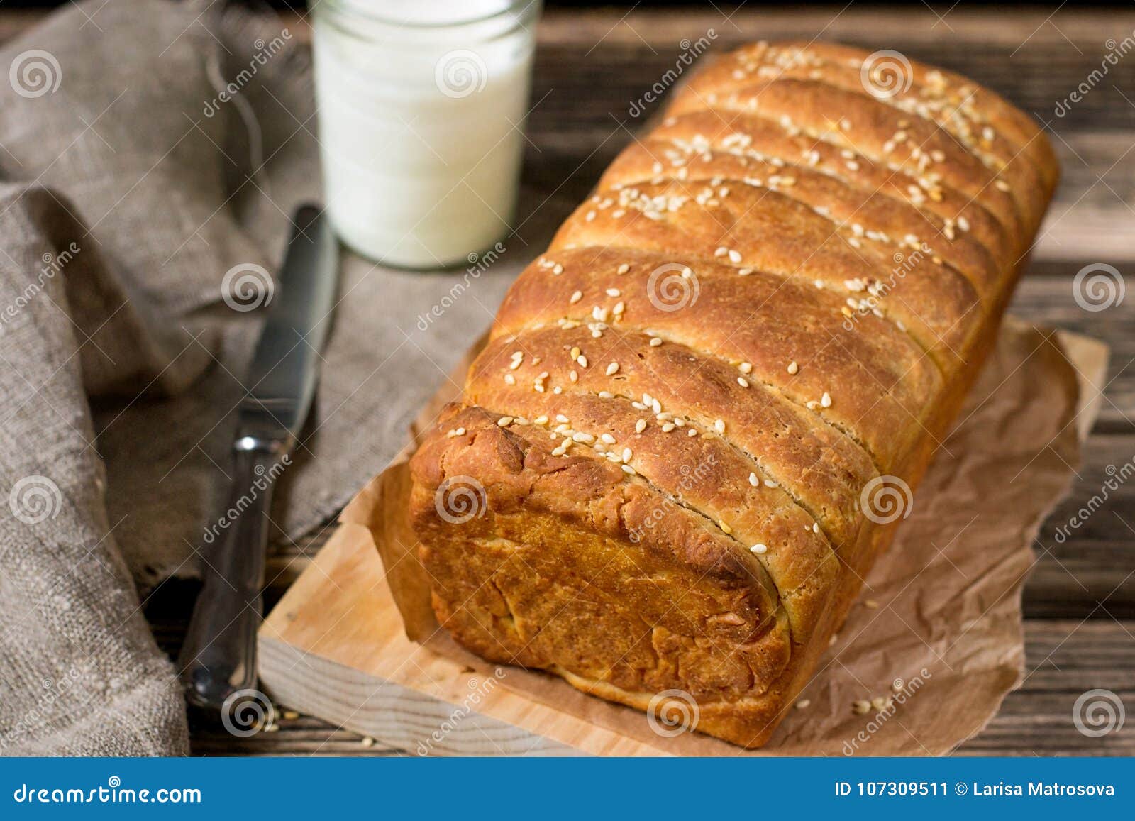Homemade Pull Apart Bread with Sesame Seeds Stock Image Image of meal