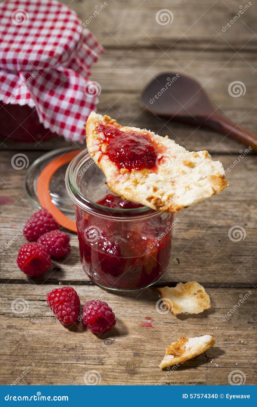 Homemade Raspberry Jam and Almond Cookie Stock Photo Image of cookie