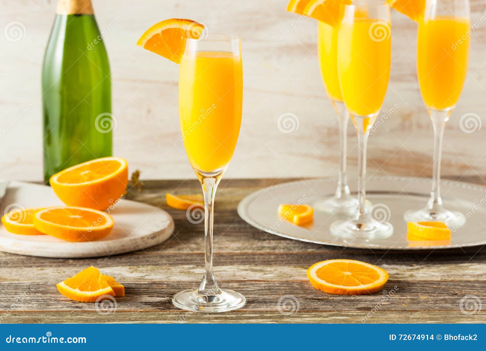 homemade refreshing orange mimosa cocktails
