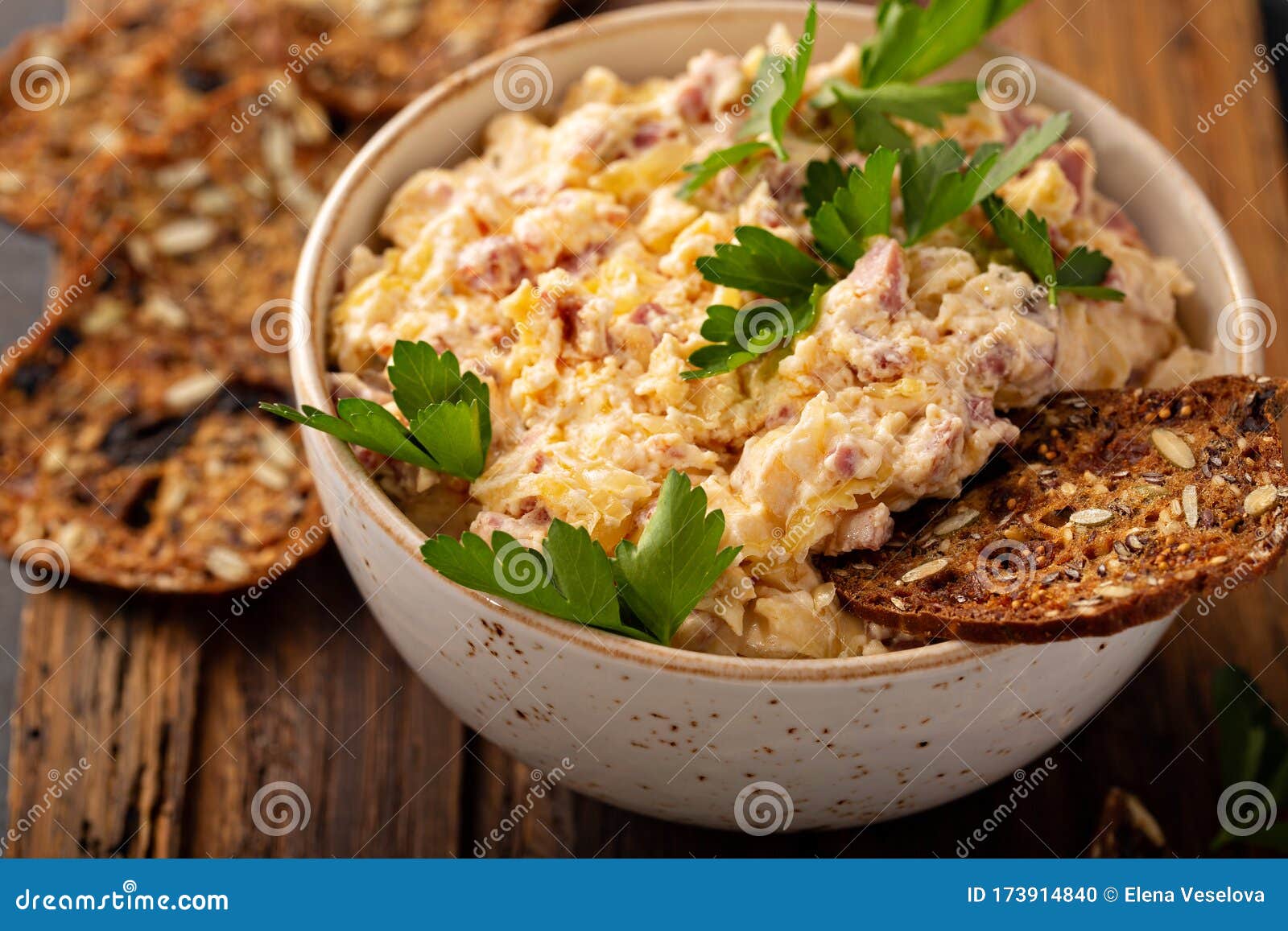 Homemade Reuben Dip with Corned Beef Stock Photo Image of cuisine