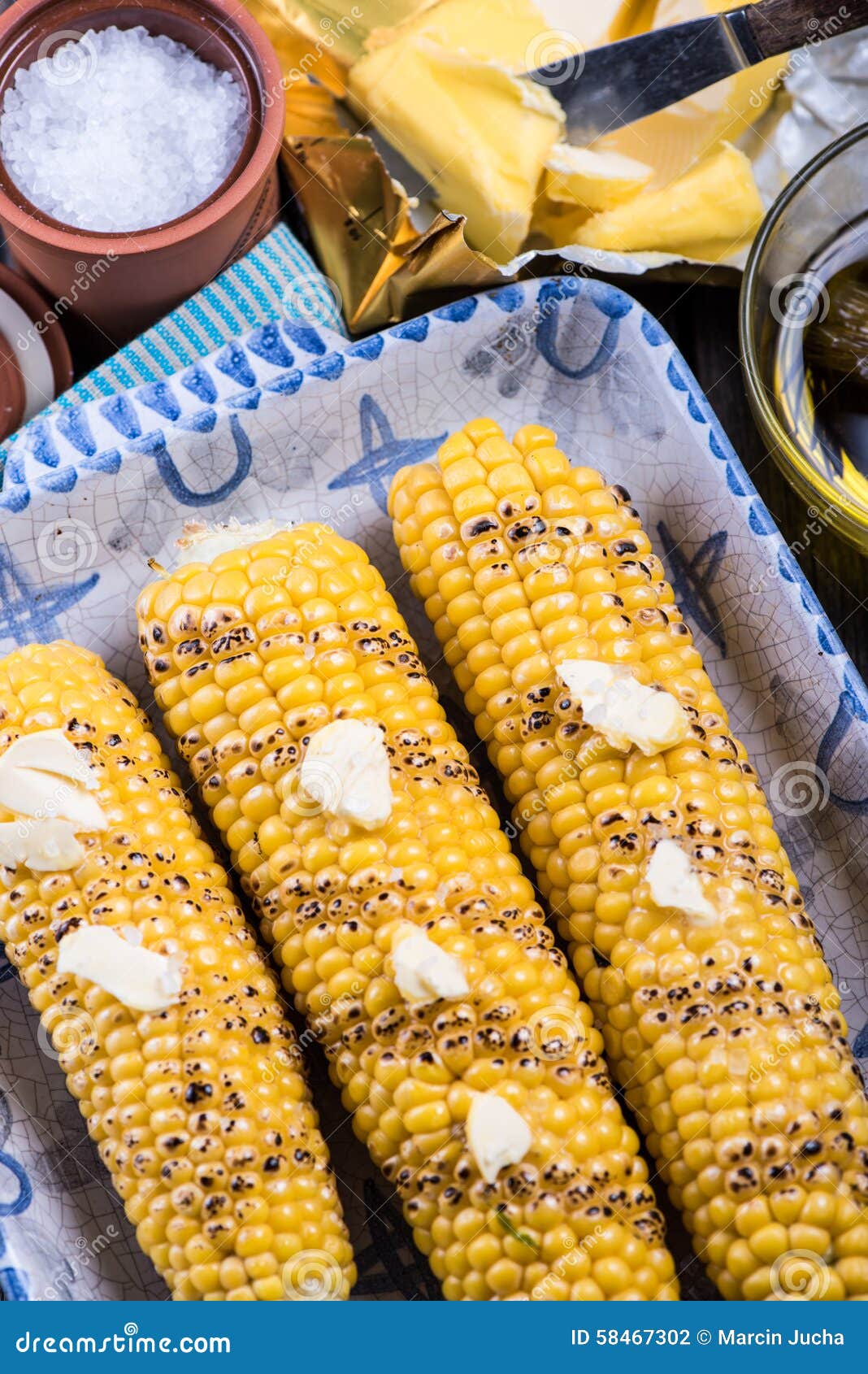 Homemade Roasted Whole Corn Cob Stock Photo Image of delicious