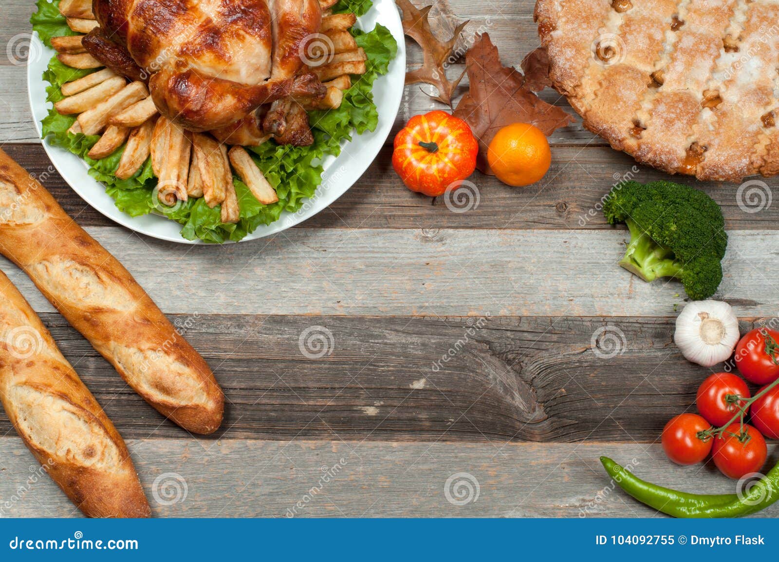 Homemade Roasted Whole Turkey on Wooden Table for Thanksgiving. Stock ...