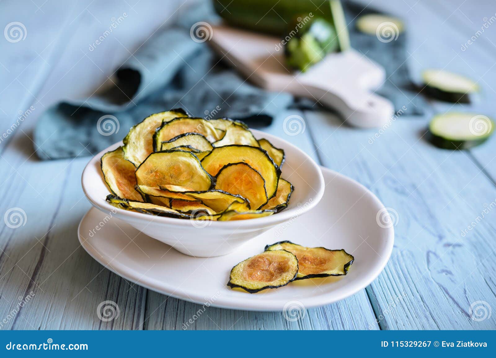Homemade Roasted Zucchini Chips Stock Image Image of recipe