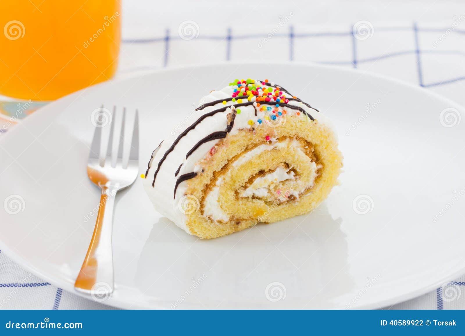 Homemade roll cake stock photo. Image of slice, plate 40589922