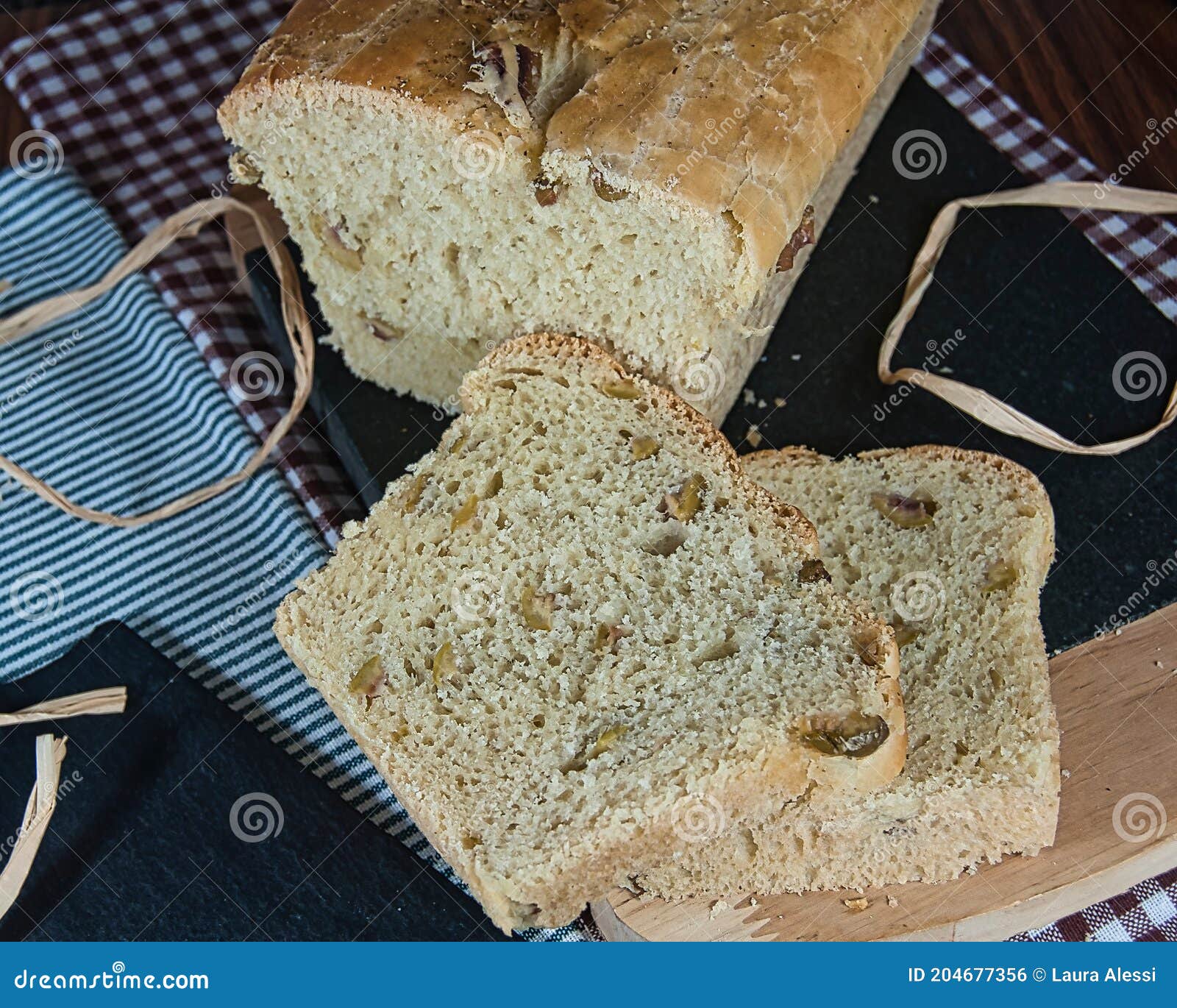 Homemade Rustic Olive Bread Stock Photo Image of italian, lunch