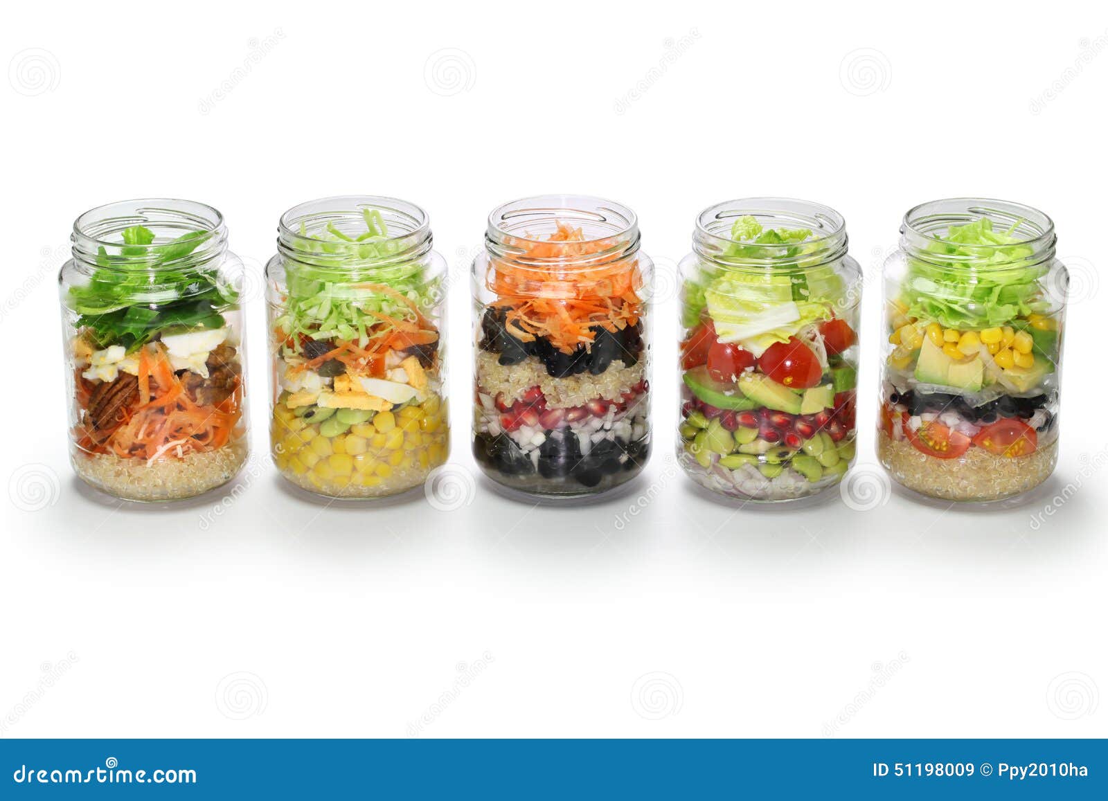 Salad in glass jar stock image. Image of lettuce, mixed - 50992379