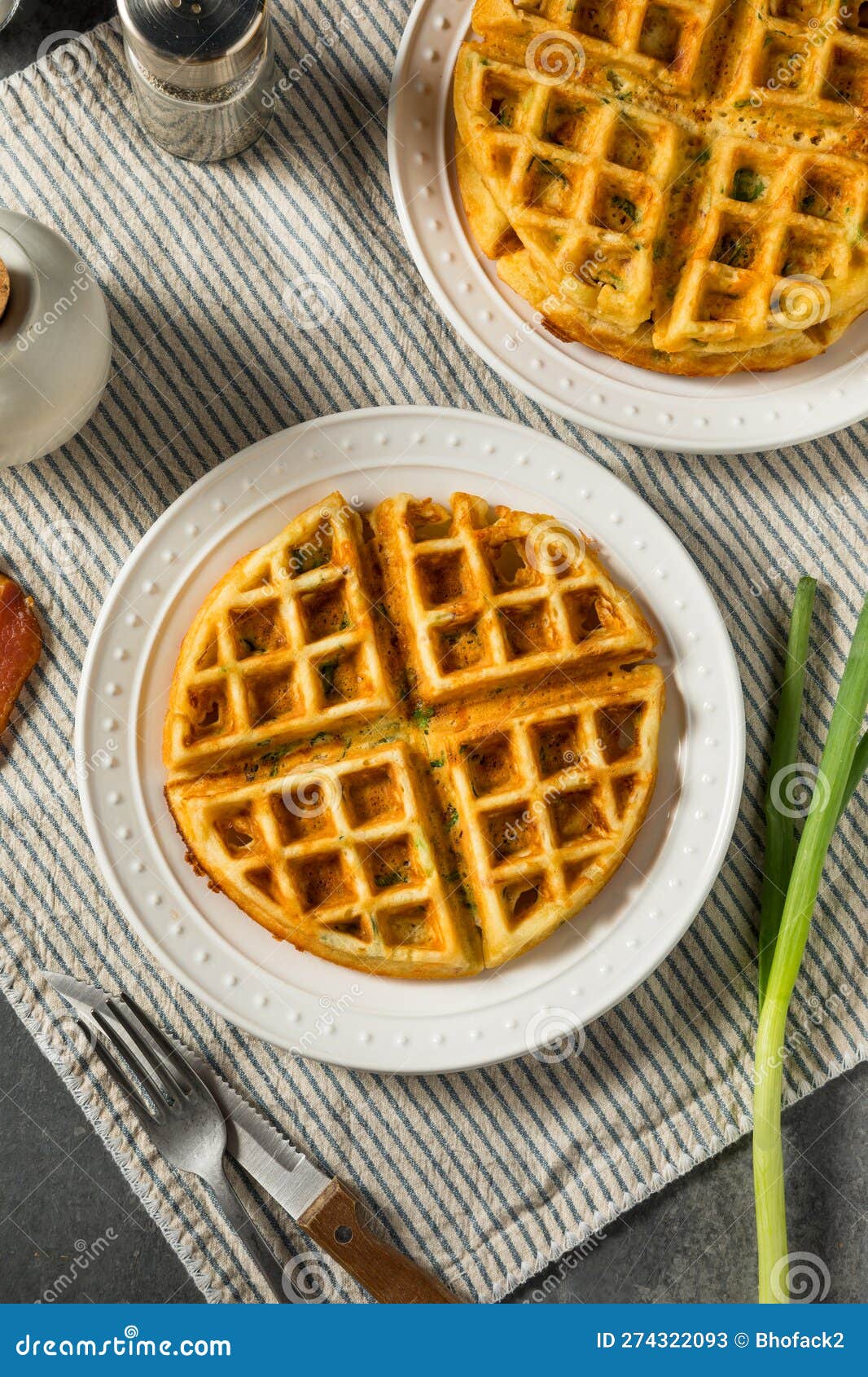 Homemade Savory Waffles for Breakfast Stock Image Image of spinach