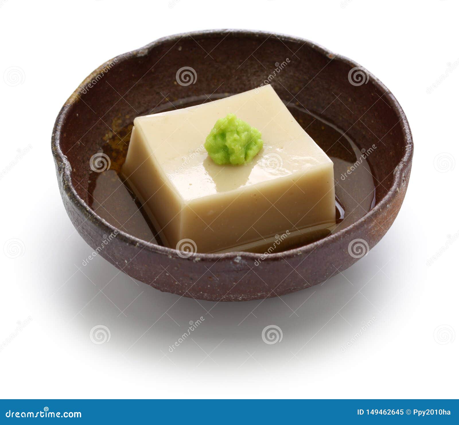 homemade sesame tofu, japanese traditional vegan cuisine
