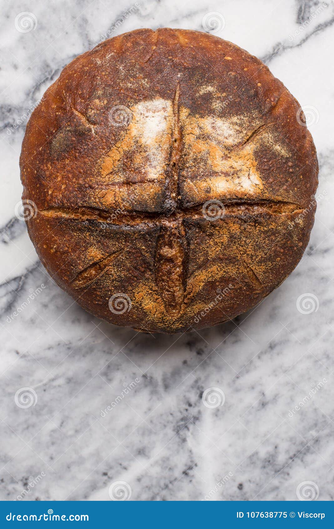 Homemade Bread with Cross stock image. Image of grain - 107638775