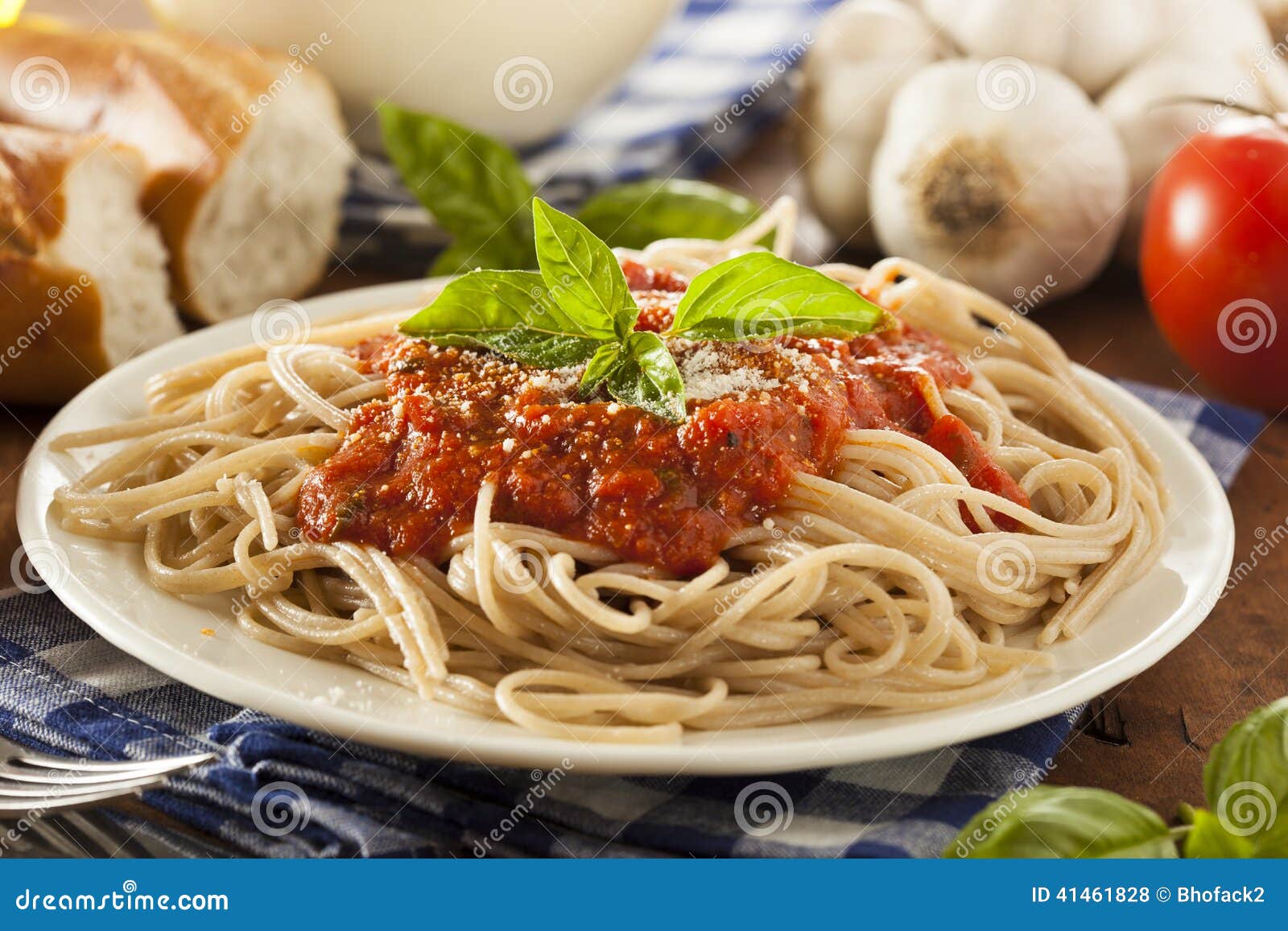 Homemade Spaghetti with Marinara Sauce Stock Photo Image of dinner