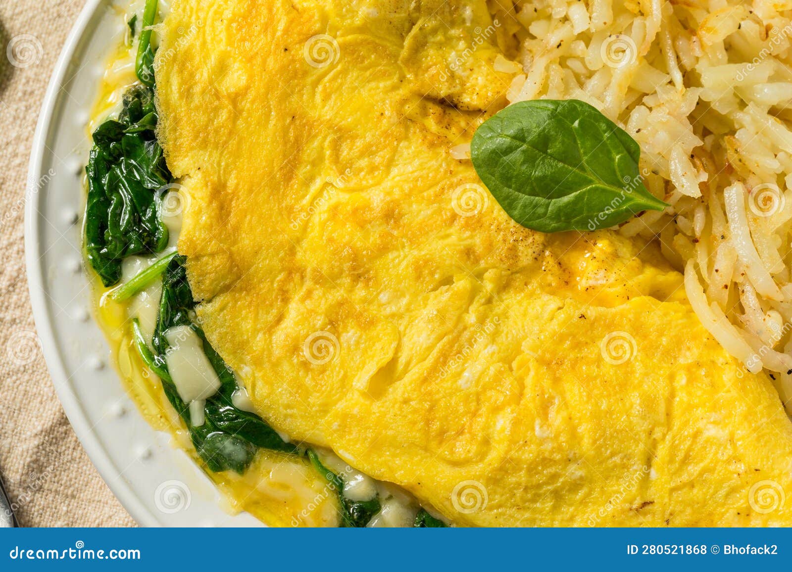 Homemade Spinach Florentine Omelet Stock Photo Image of floretine