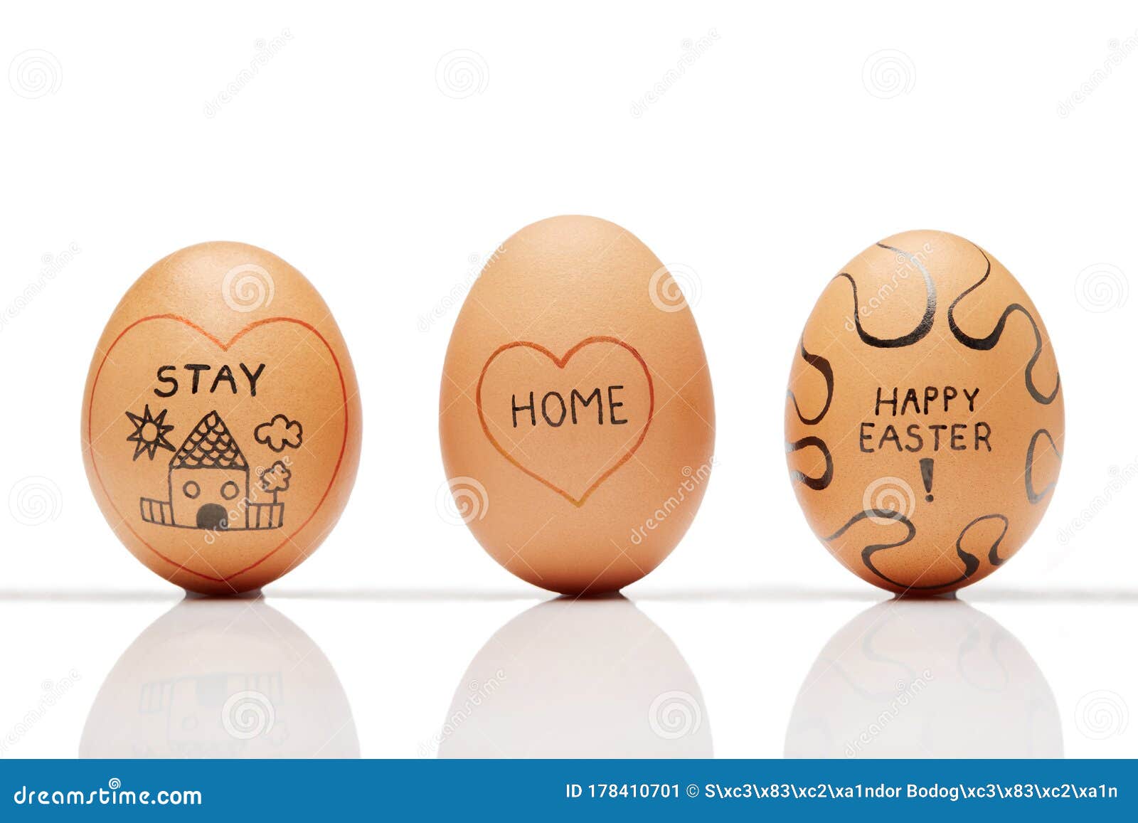 Homemade `stay Home` Easter Eggs Stock Image Image of brown, diet