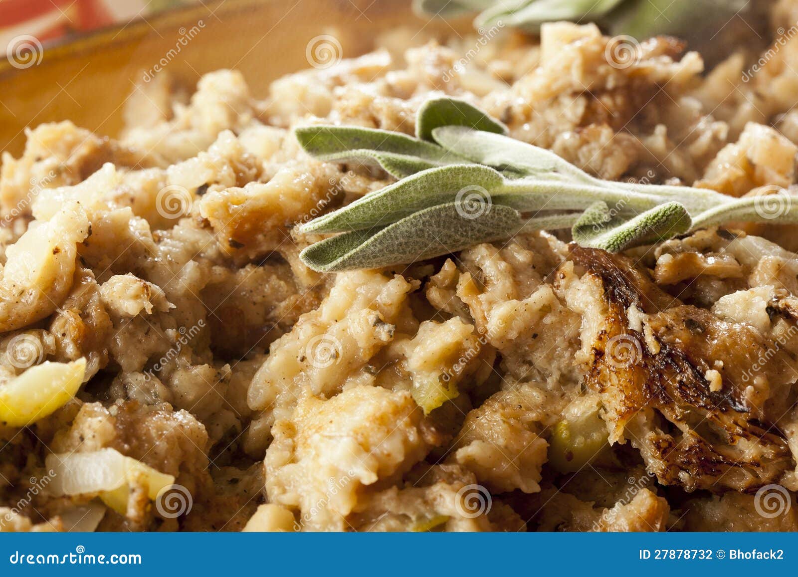 Homemade Stuffing Made for Thanksgiving Stock Photo - Image of baked ...