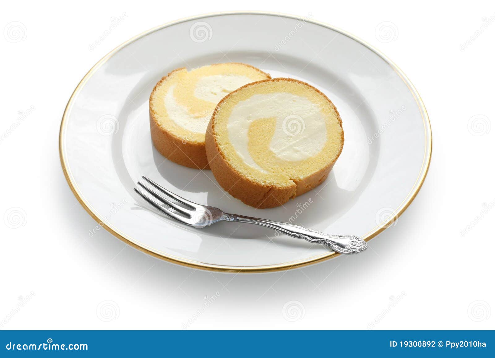Homemade Swiss Roll with Whipped Cream Stock Photo Image of sponge