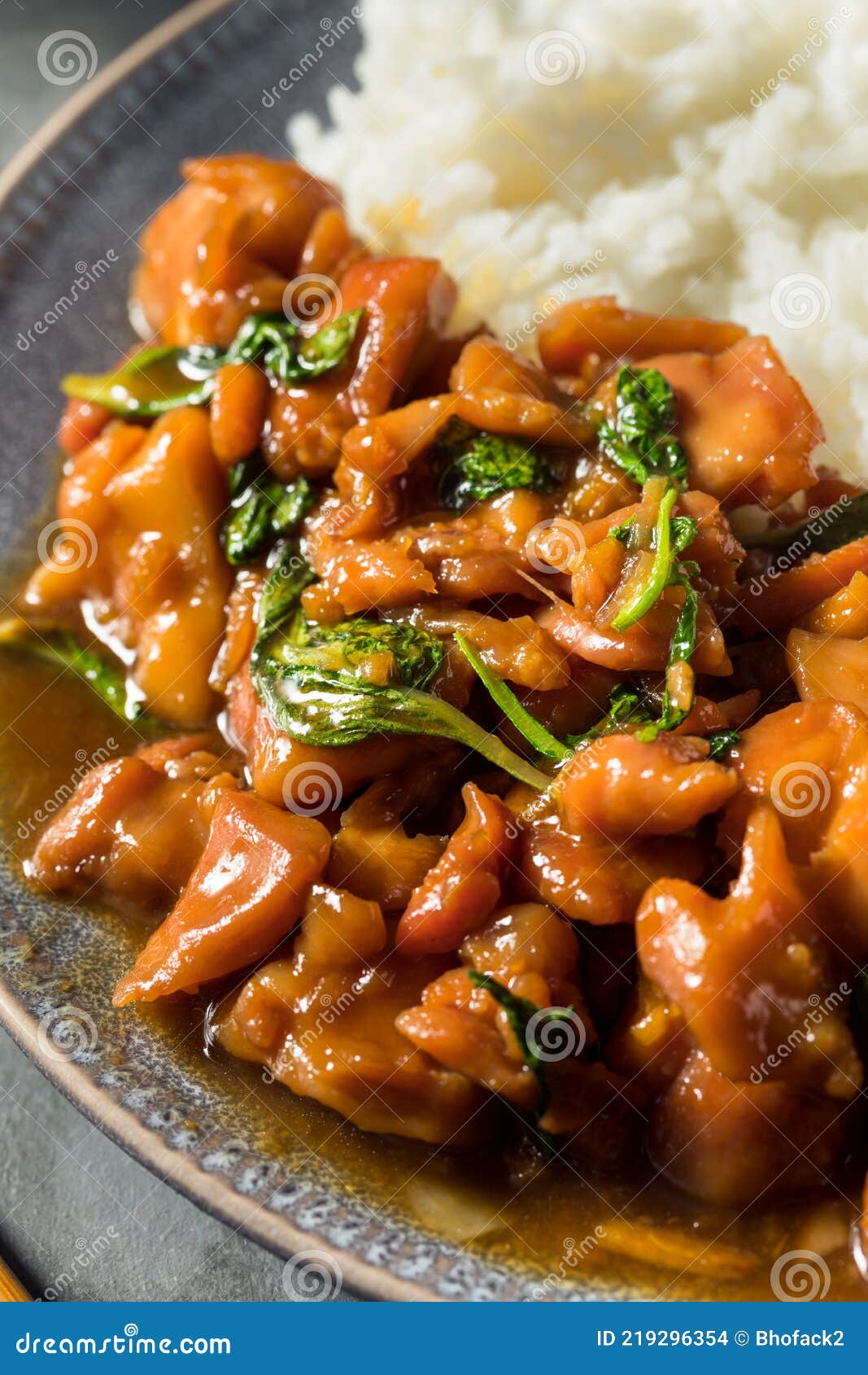 Homemade Taiwanese Three Cup Chicken Stock Photo Image of chicken, rustic 219296354