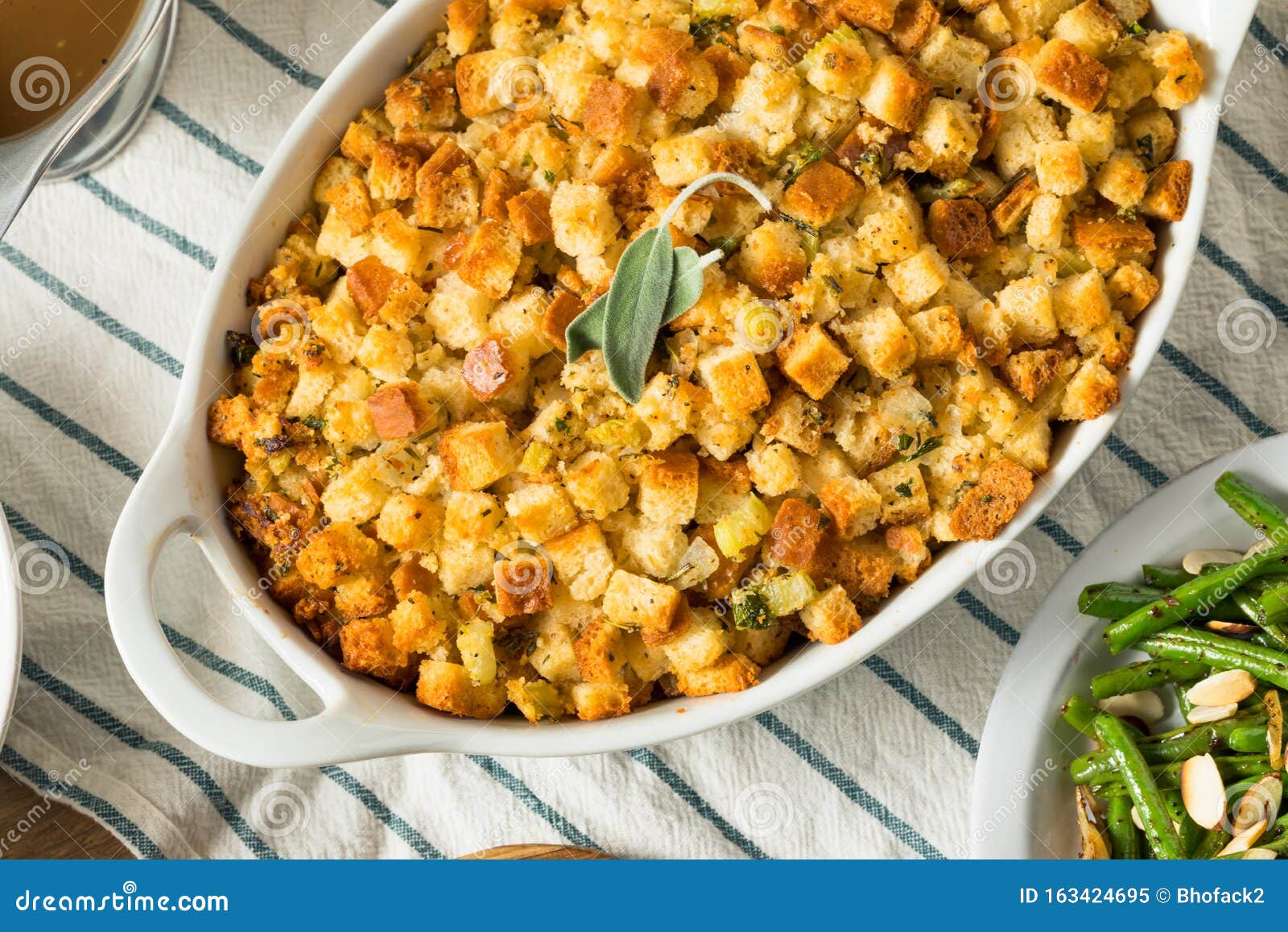 Homemade Thanksgiving Dressing Stuffing Stock Image Image of organic