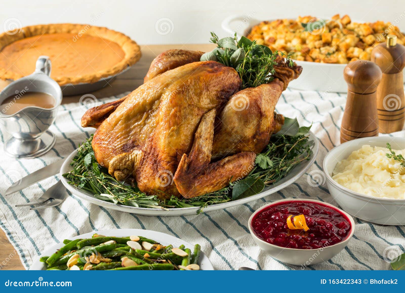 Homemade Thanksgiving Turkey Dinner with Potatoes Stock Image - Image ...