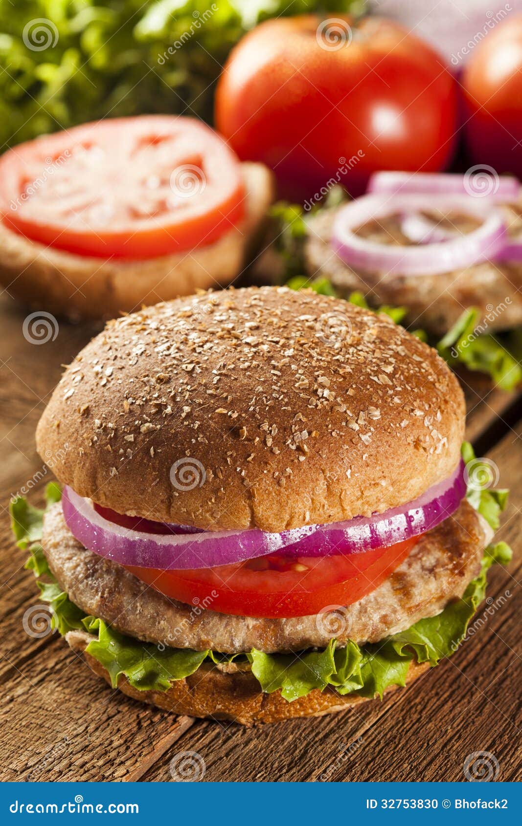 Homemade Turkey Burger on a Bun Stock Photo Image of meat, white