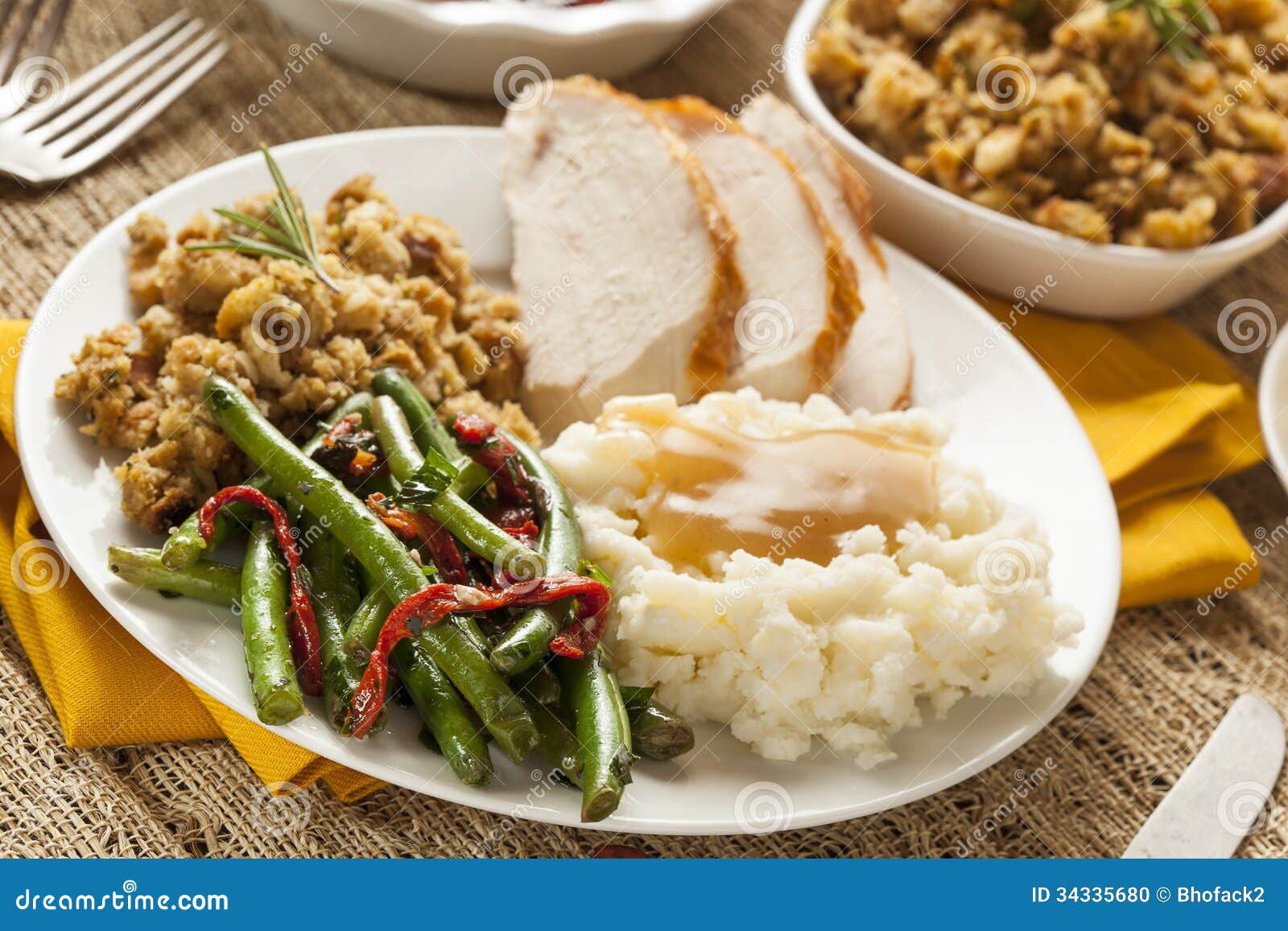Homemade Turkey Thanksgiving Dinner Stock Photo Image of parsley