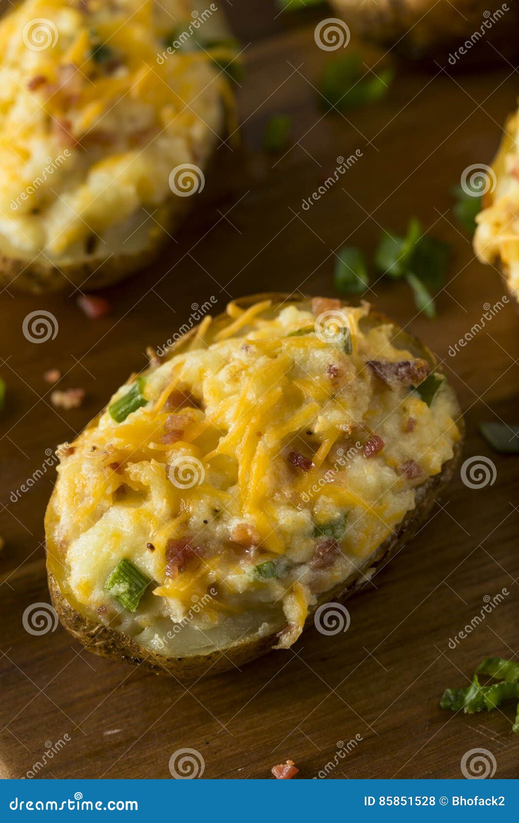 Homemade Twice Baked Potatoes Stock Photo - Image of cuisine, cheddar