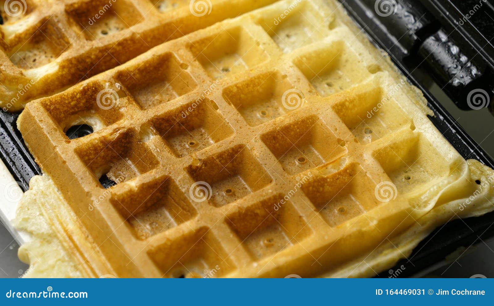 A Homemade Waffle Finished Baking on a Waffle Iron Stock Image Image