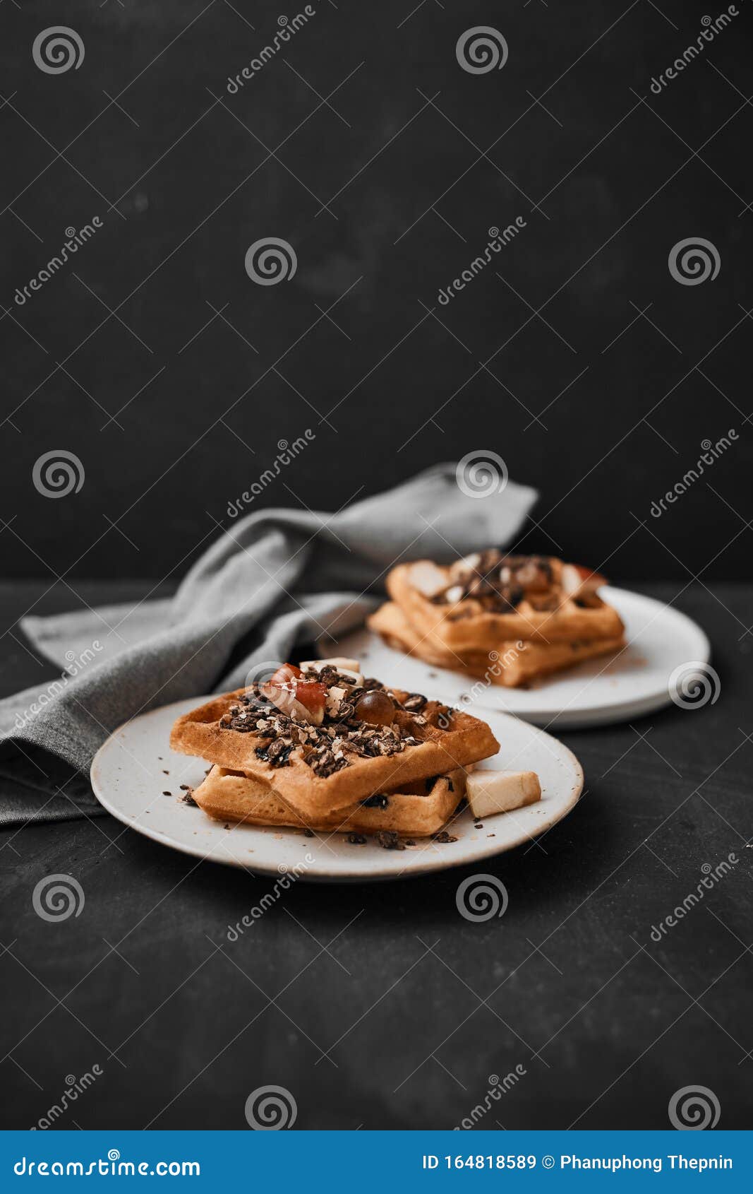 Homemade waffles. stock image. Image of snack, calories 164818589