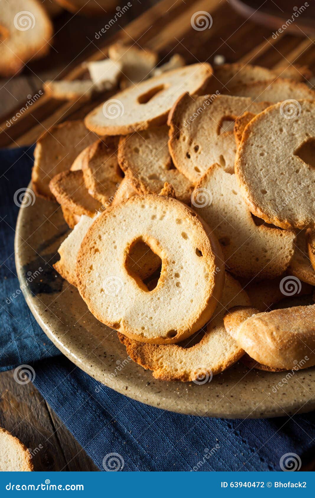 Homemade Whole Wheat Bagel Chips Stock Photo Image of platter, bagel