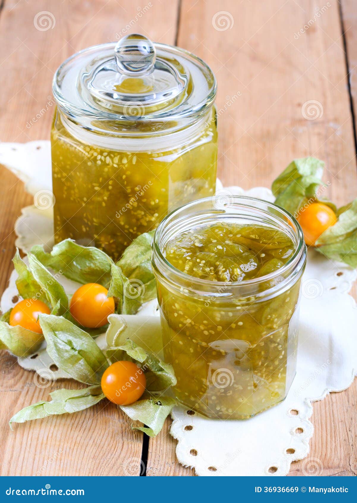 Homemade winter cherry jam stock image. Image of lantern 36936669