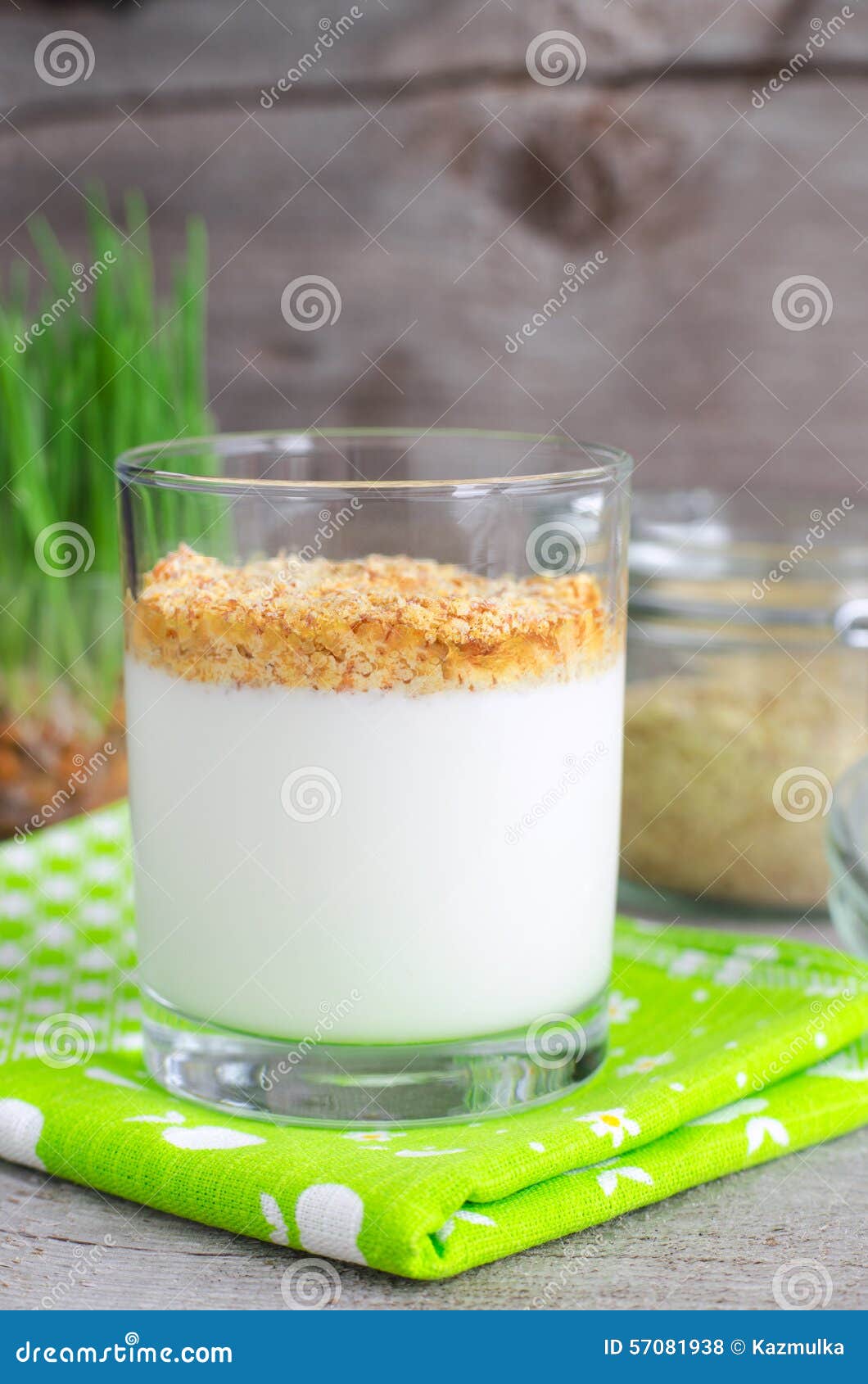 Homemade Yogurt with Wheat Germ Stock Photo Image of detoxification