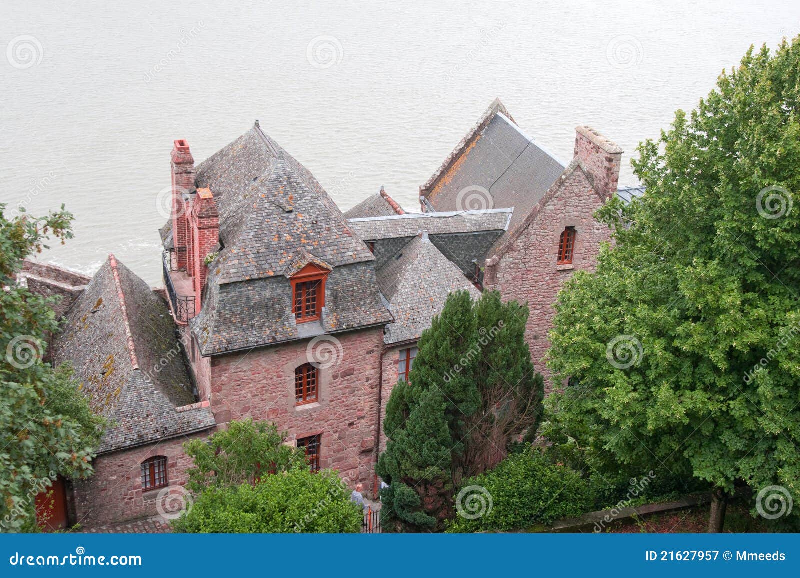 Homes in the Abbey of Mont SaintMichel Stock Image Image of statue