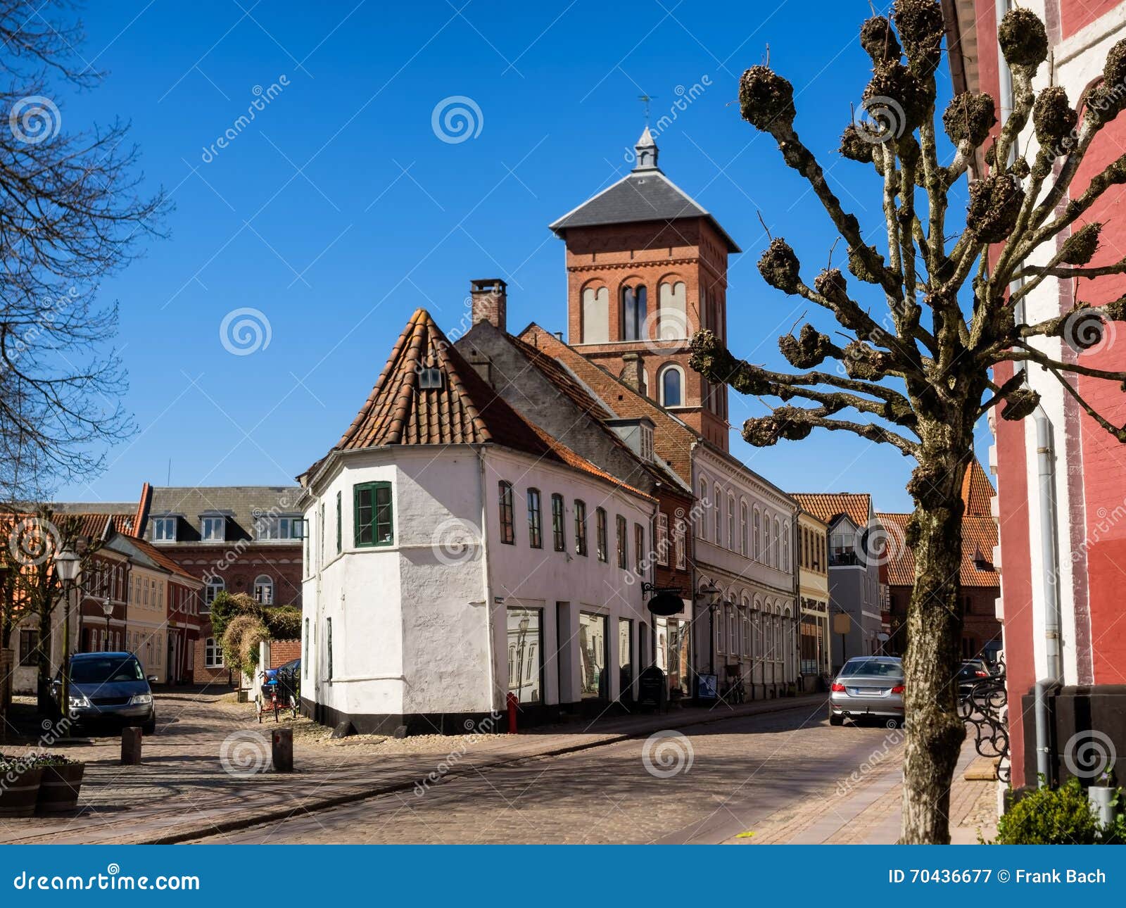 Homes on Cobbled Streets in Ribe, Denmark Editorial Photography Image