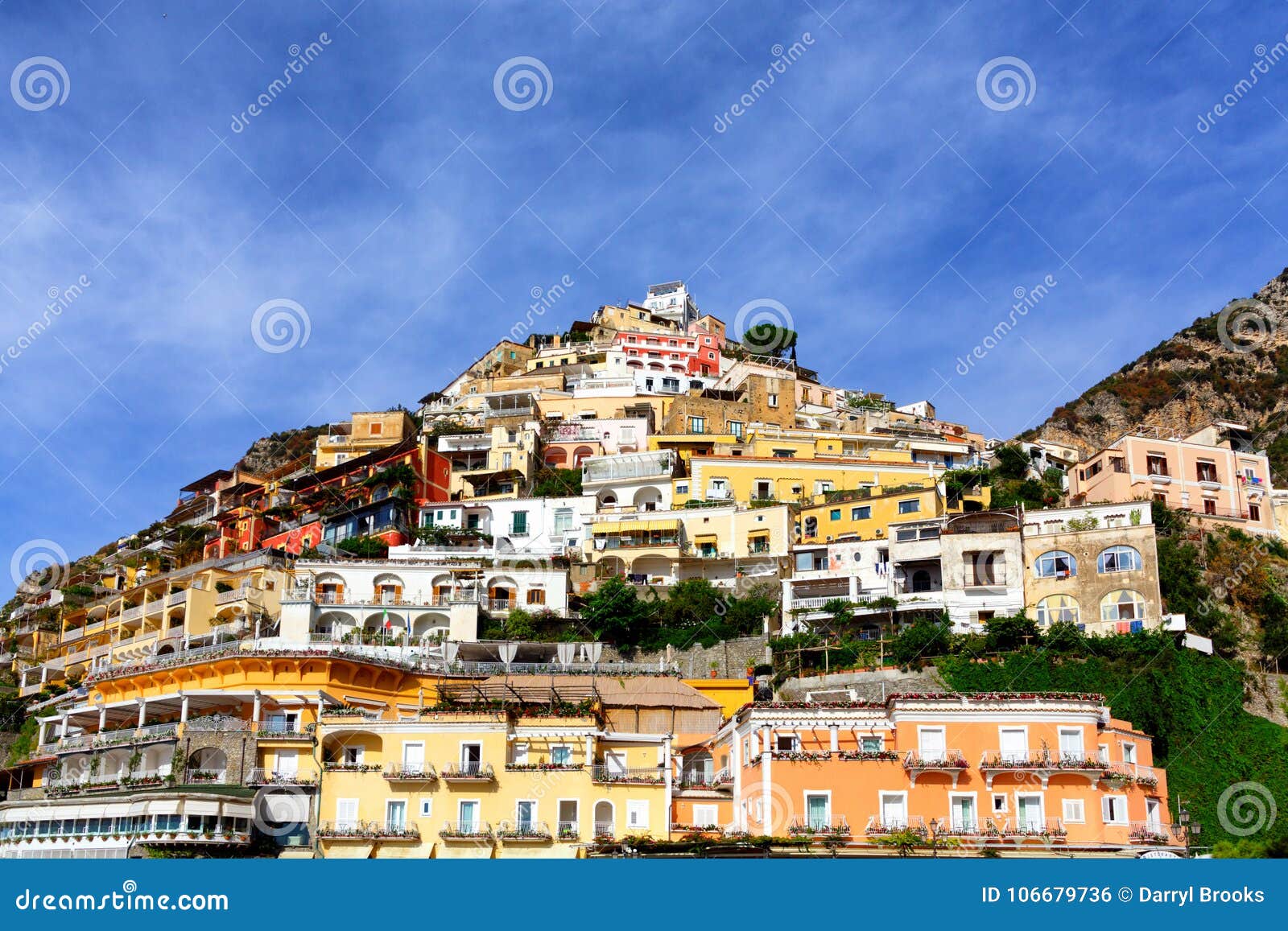 Homes on Positano Hillside stock photo. Image of europe - 106679736