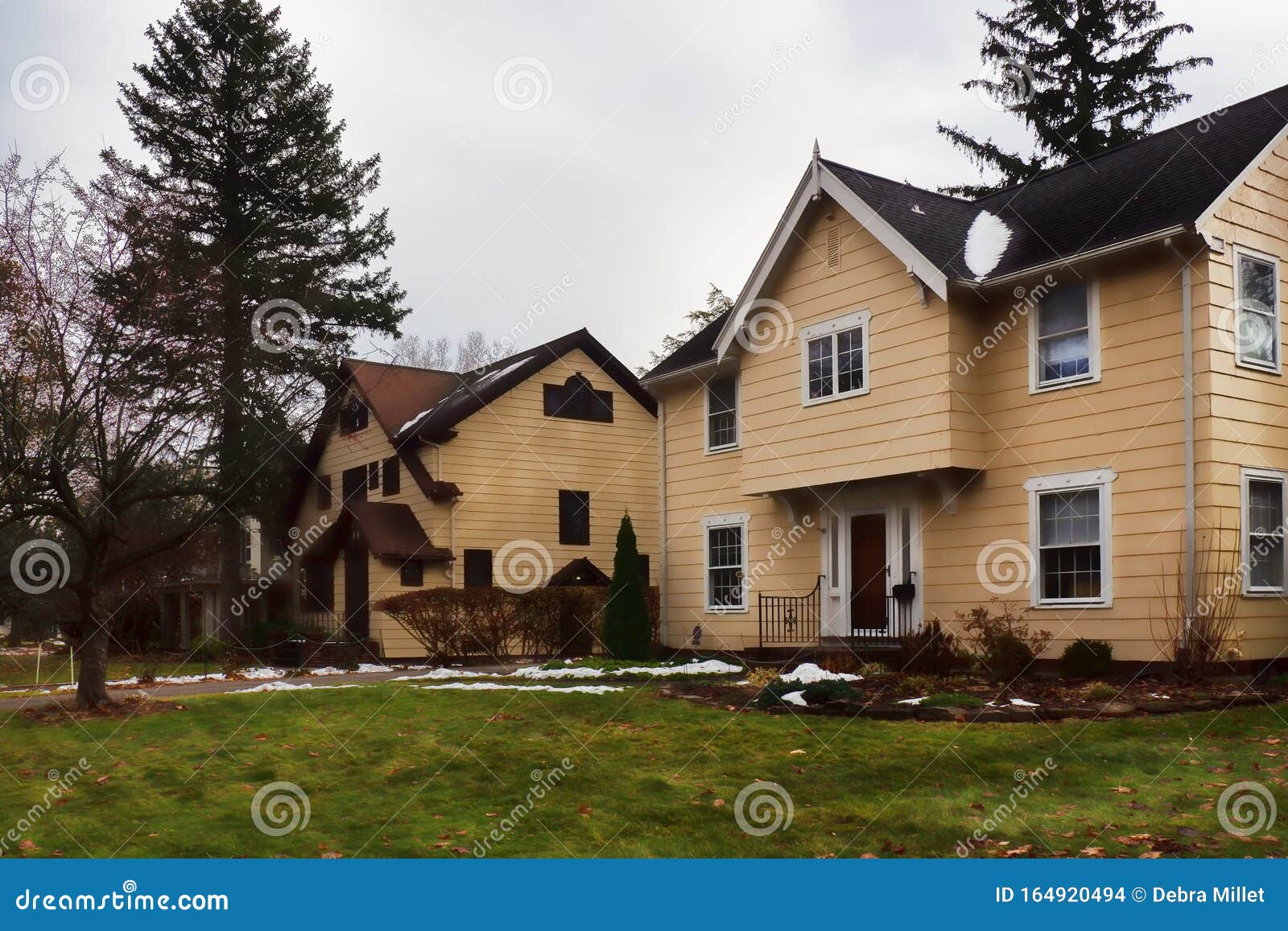 Homes in a Quiet City Suburb Stock Photo Image of mustard, exterior 164920494