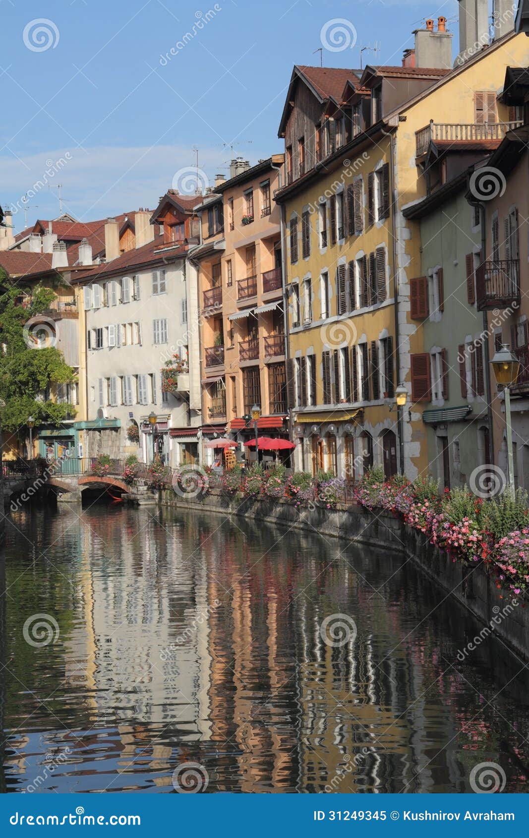 Homes are Reflected in the Smooth Water Stock Image - Image of tourism ...