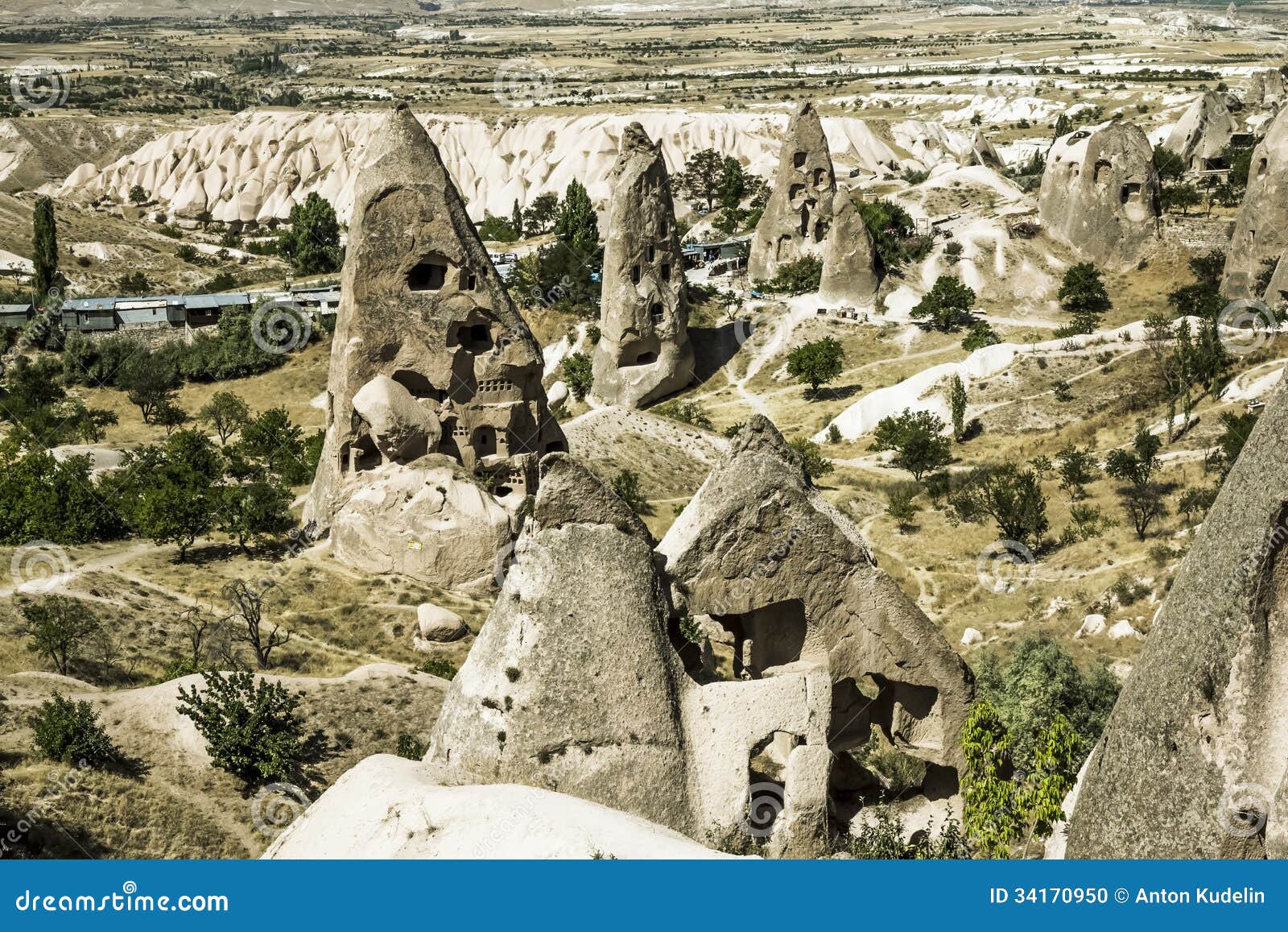 Homes in Volcanic Rock Formations of Cappadocia Stock Photo Image of