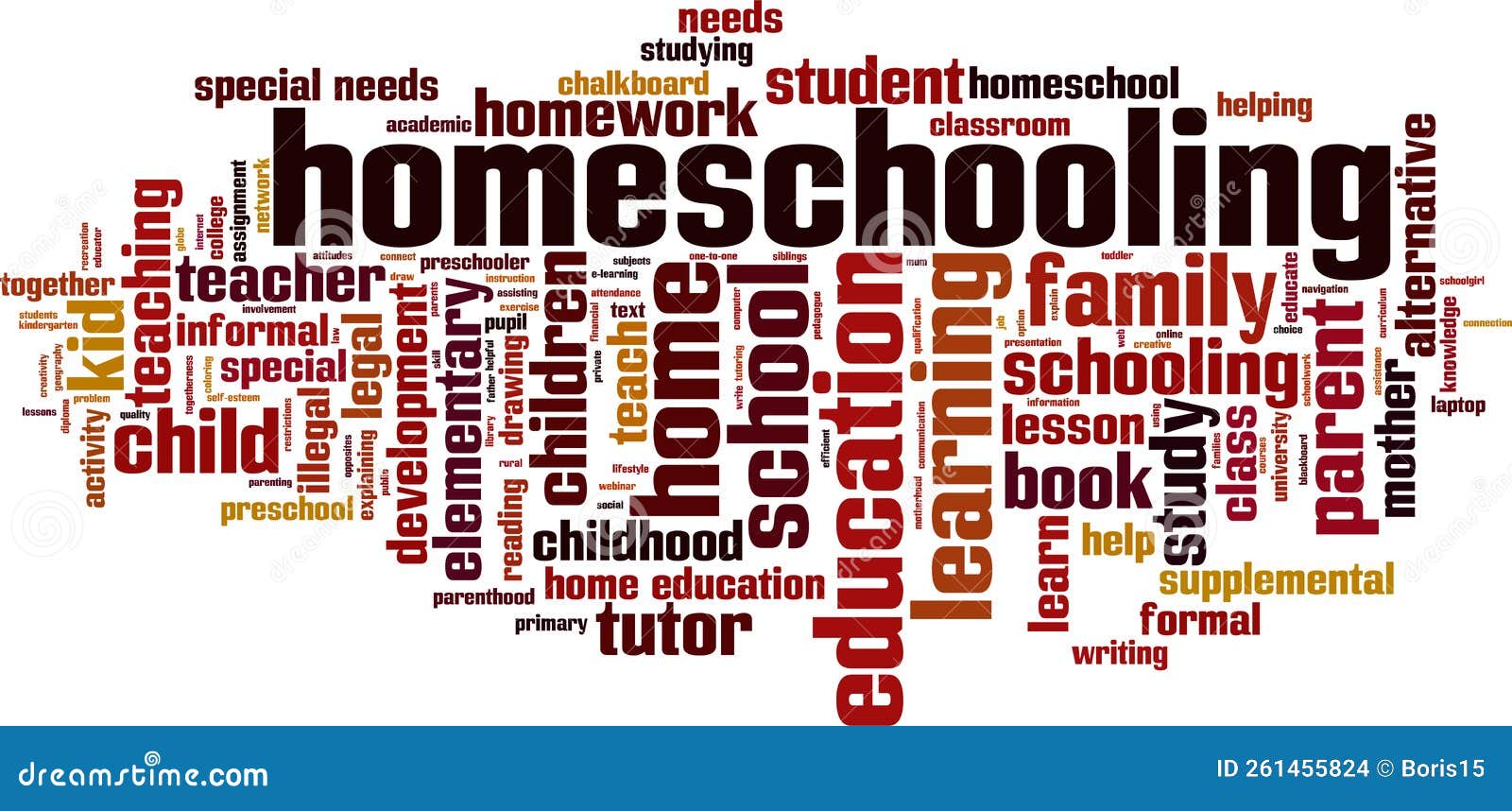 Homeschooling word cloud stock vector. Illustration of tutor 261455824